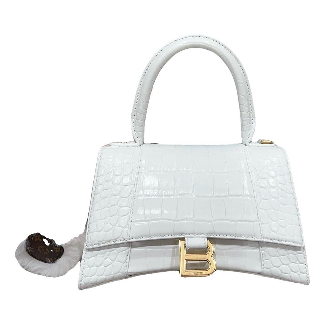 Hourglass leather handbag