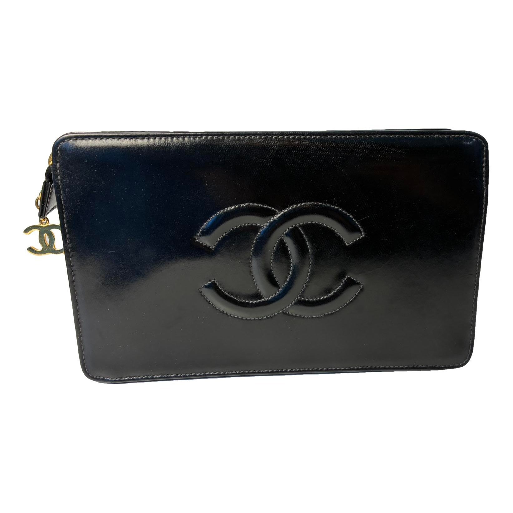 Leather clutch bag