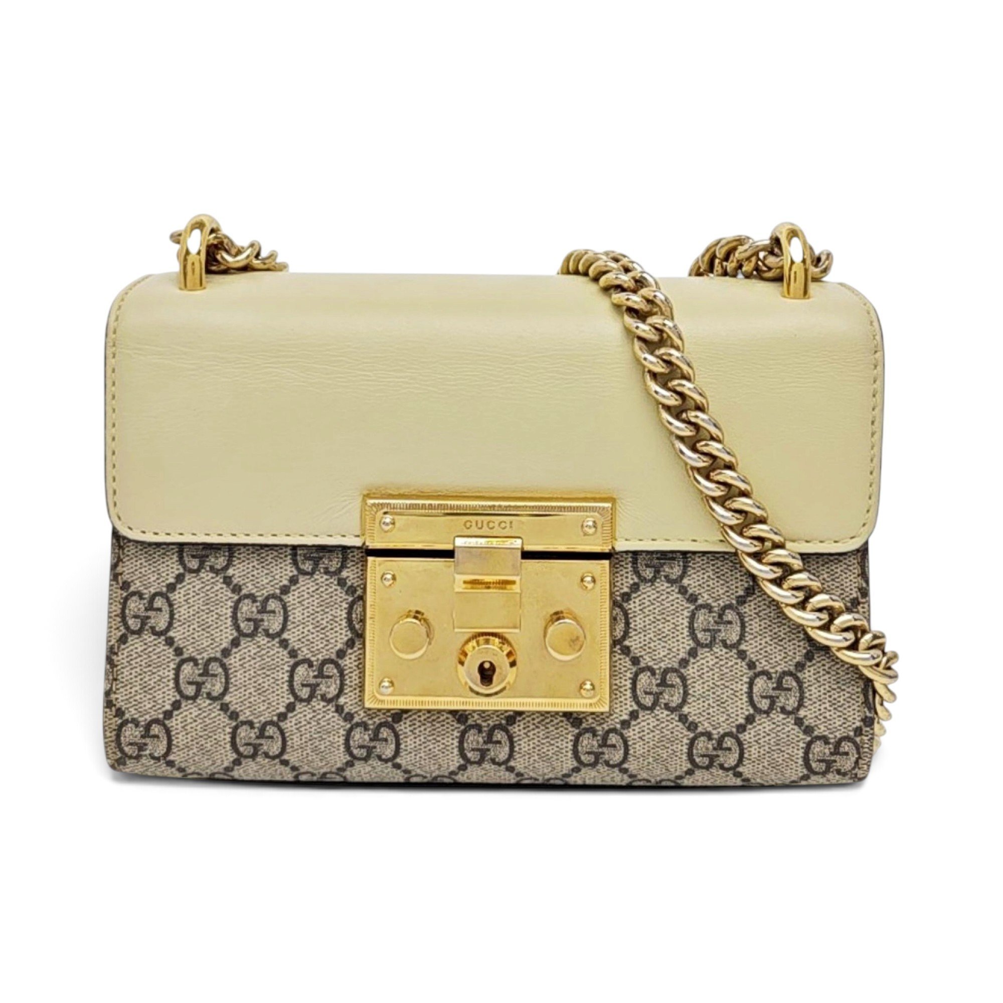Padlock leather handbag