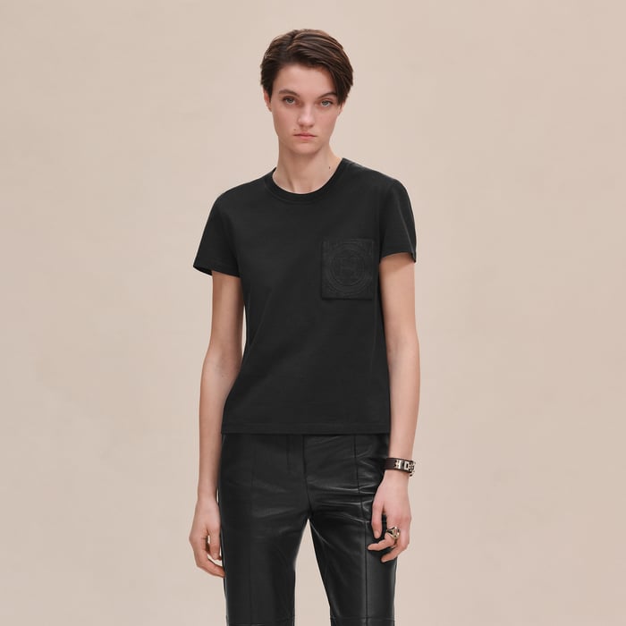 Noir Embroidered Pocket T-shirt