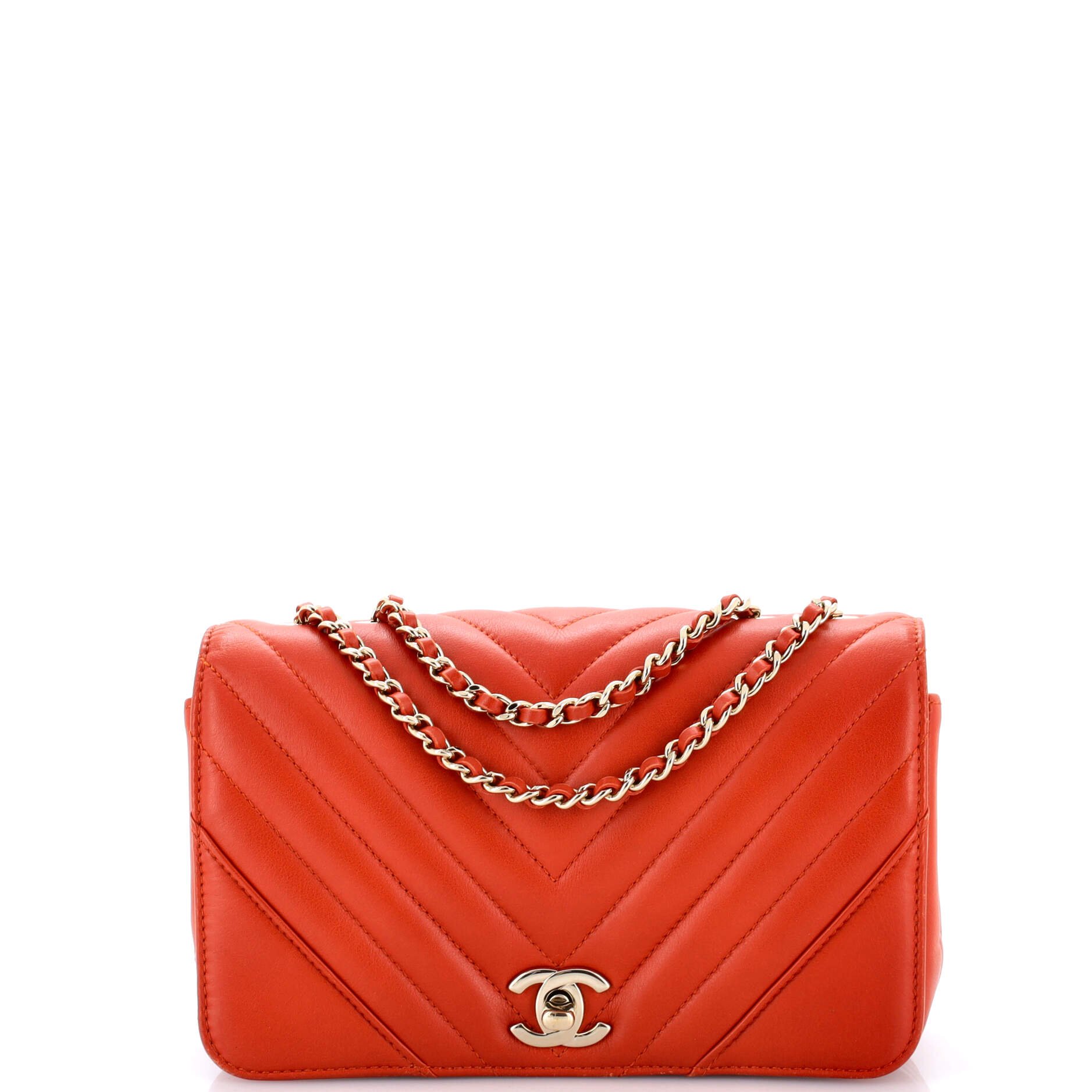 Chanel Statement Flap Bag Chevron Calfskin Mini