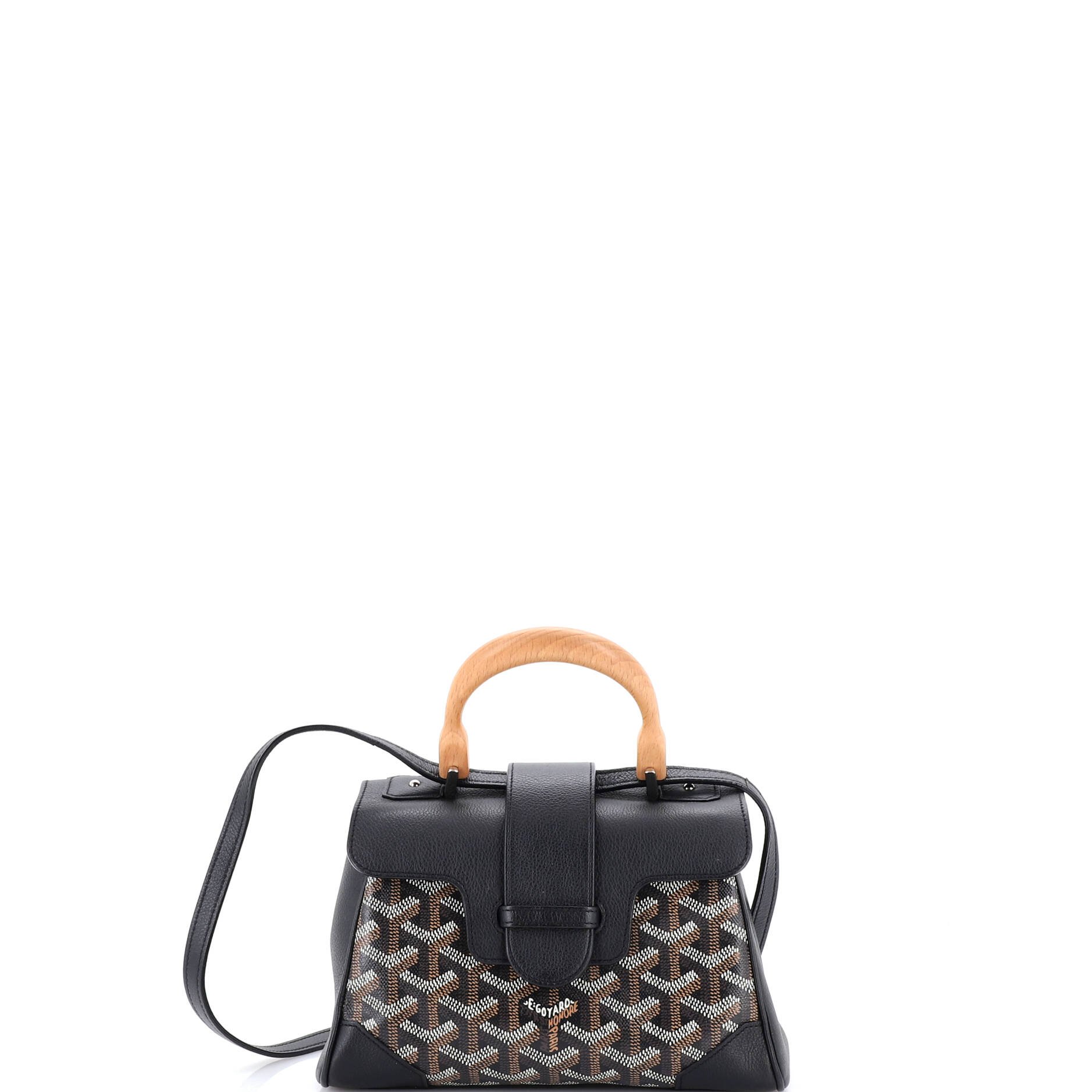 Goyard Saigon Top Handle Bag Coated Canvas with Leather Mini