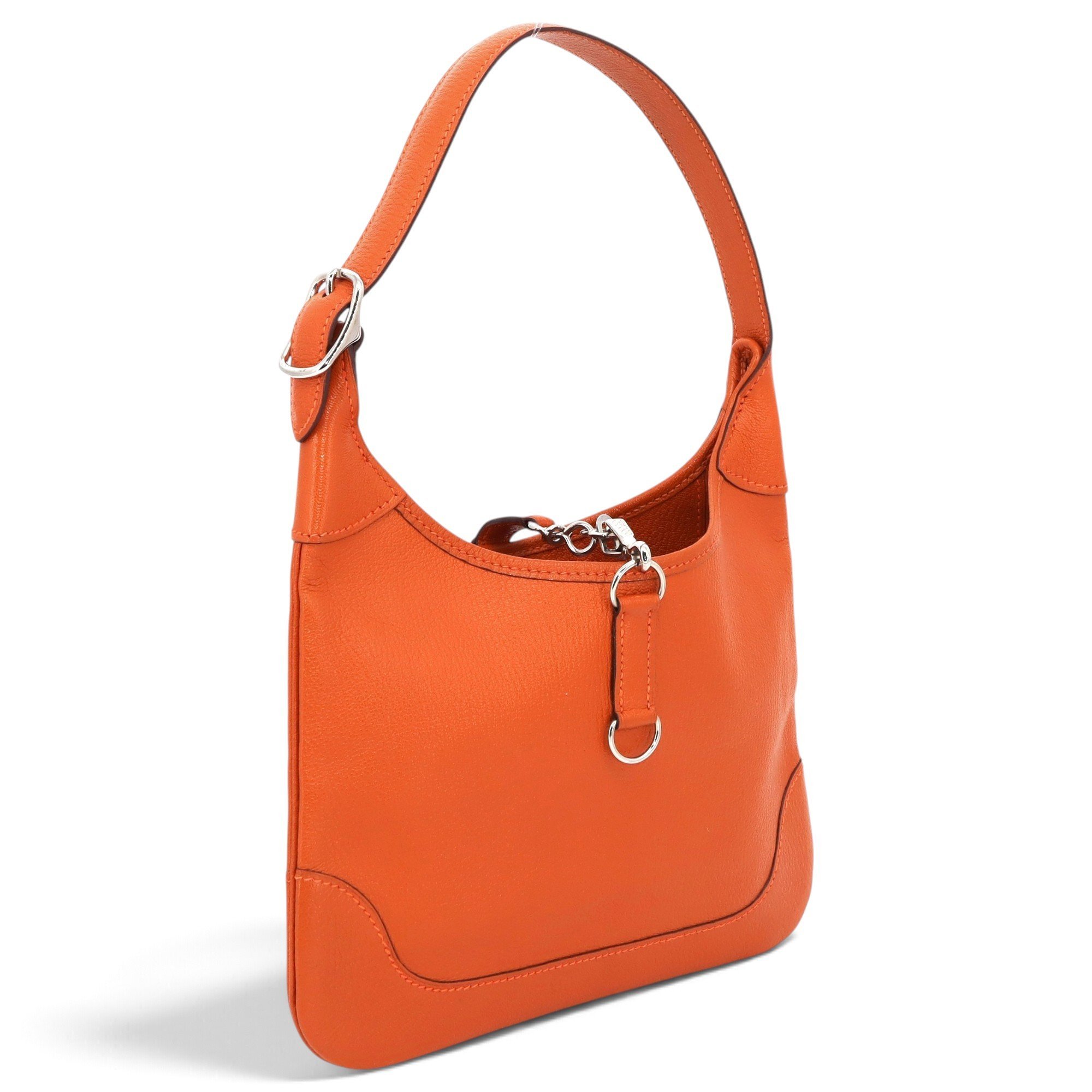 Hermes Trim Handbag Orange Clemence Leather 2004