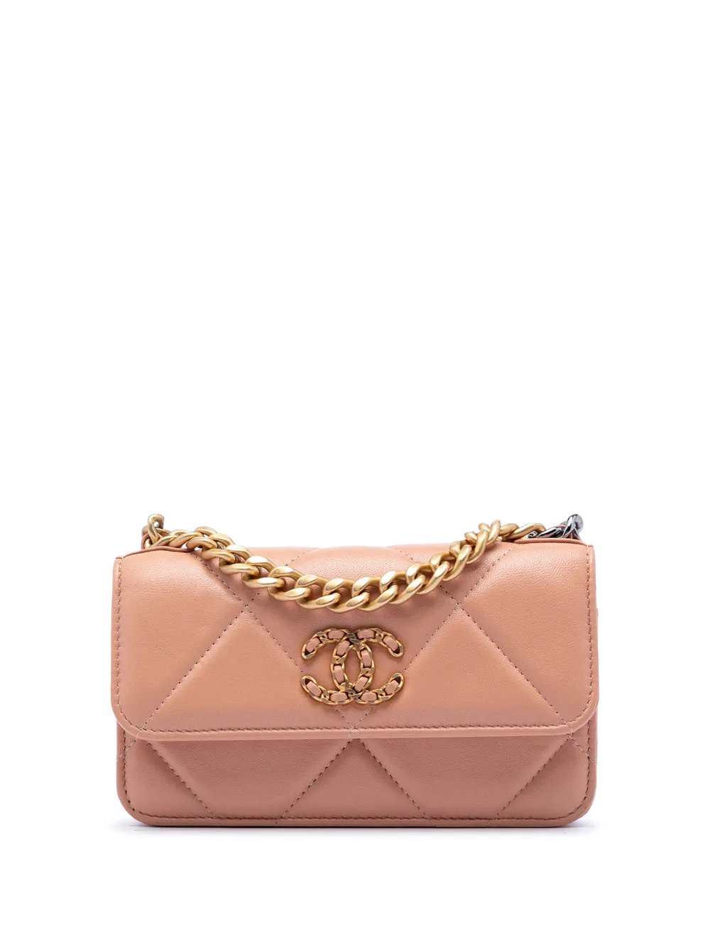 2021-2026 Quilted Lambskin 19 Clutch with Chain satchel