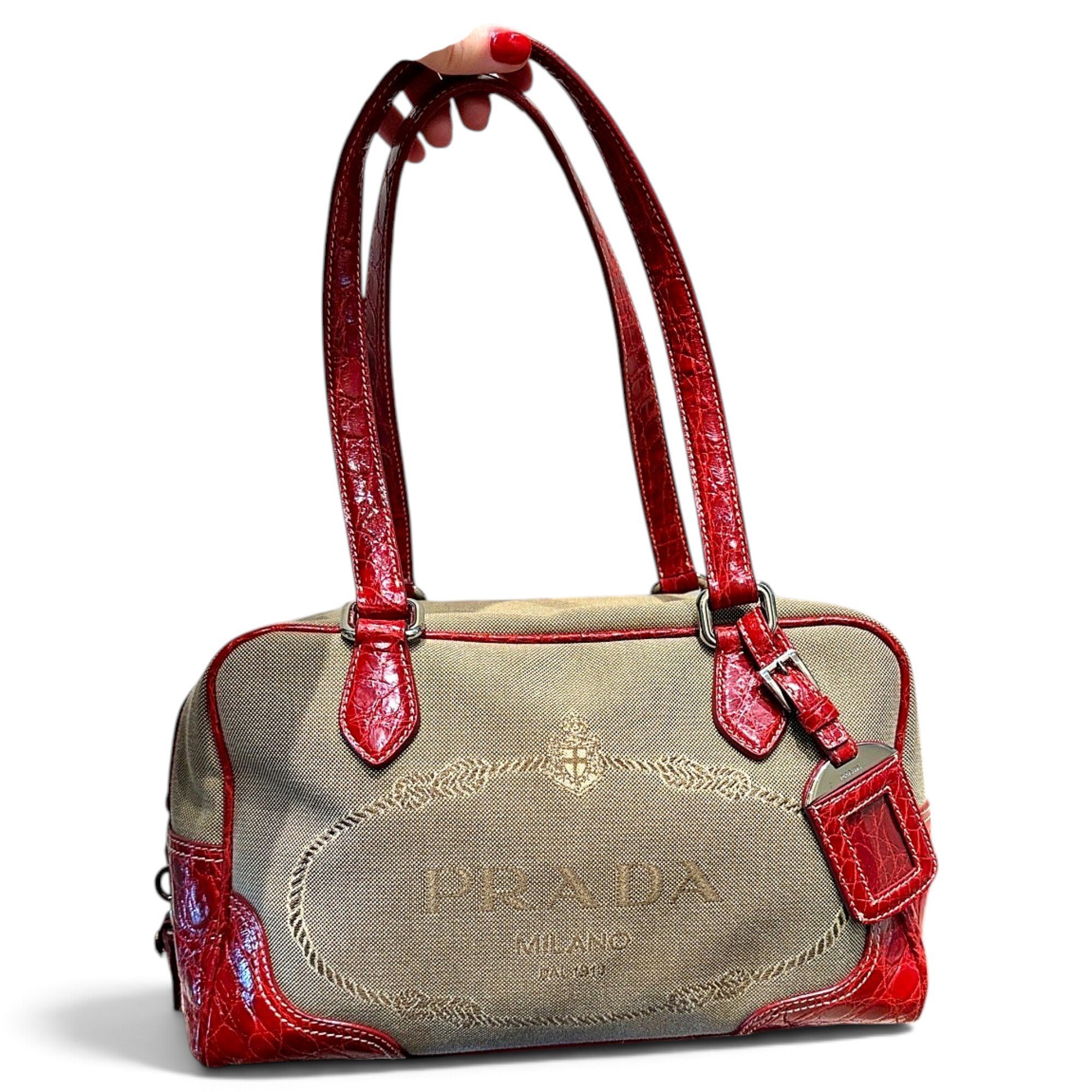 Patent leather handbag