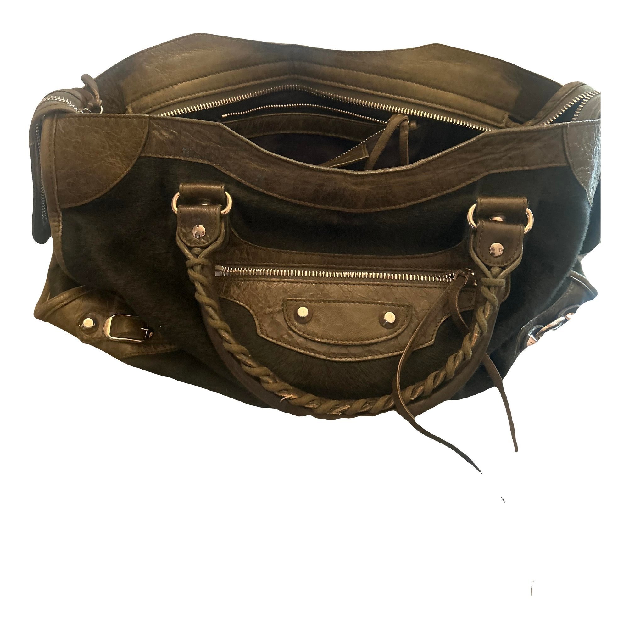 City pony-style calfskin handbag