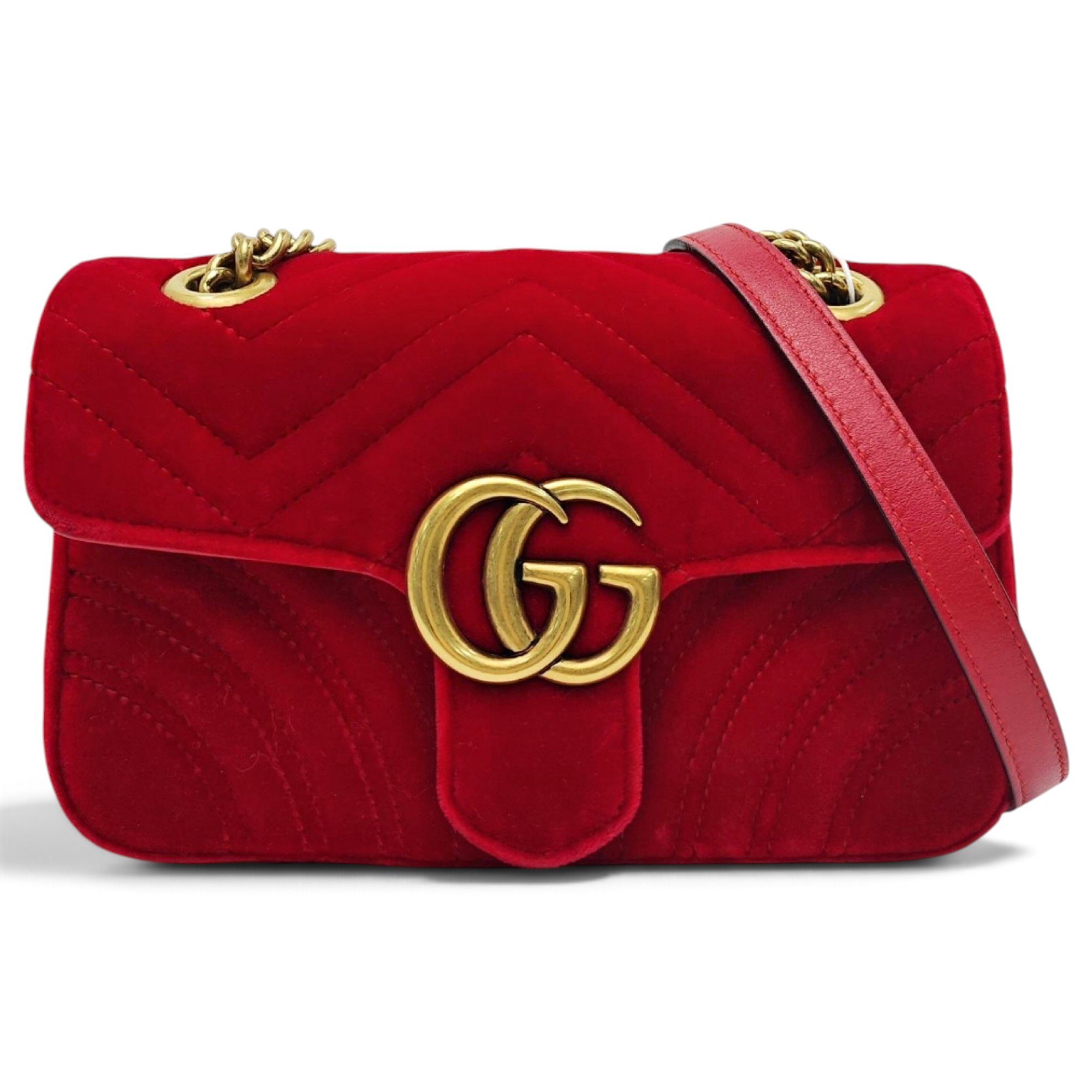GG Marmont Flap velvet handbag