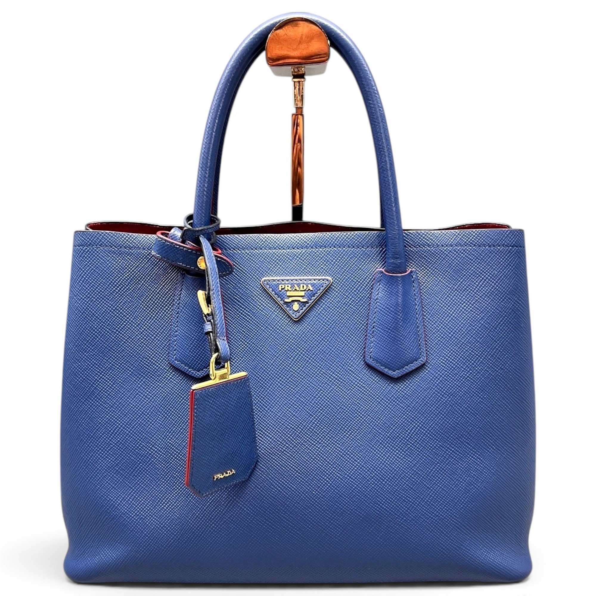 Double leather handbag