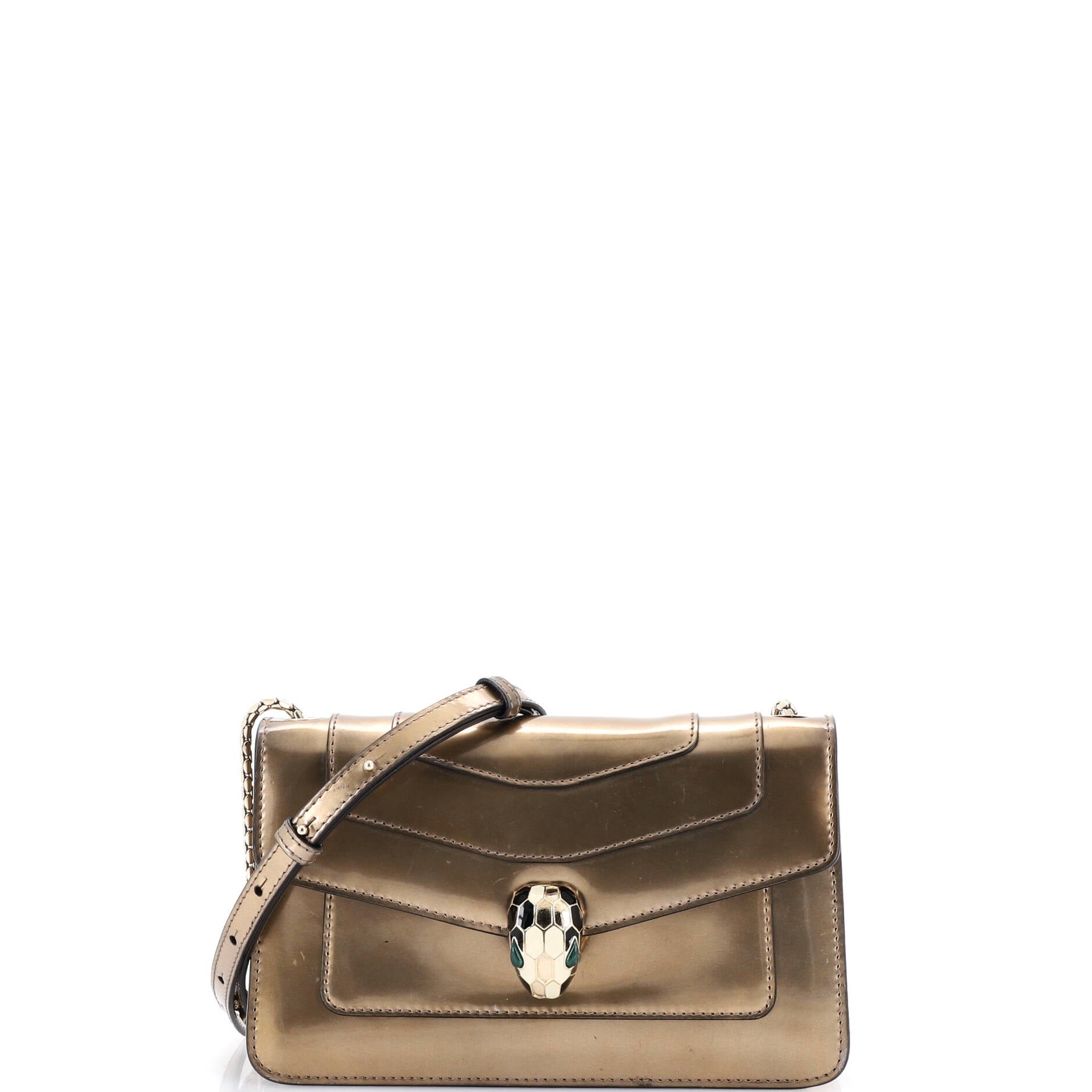 Bvlgari Serpenti Forever Shoulder Bag Metallic Leather Small