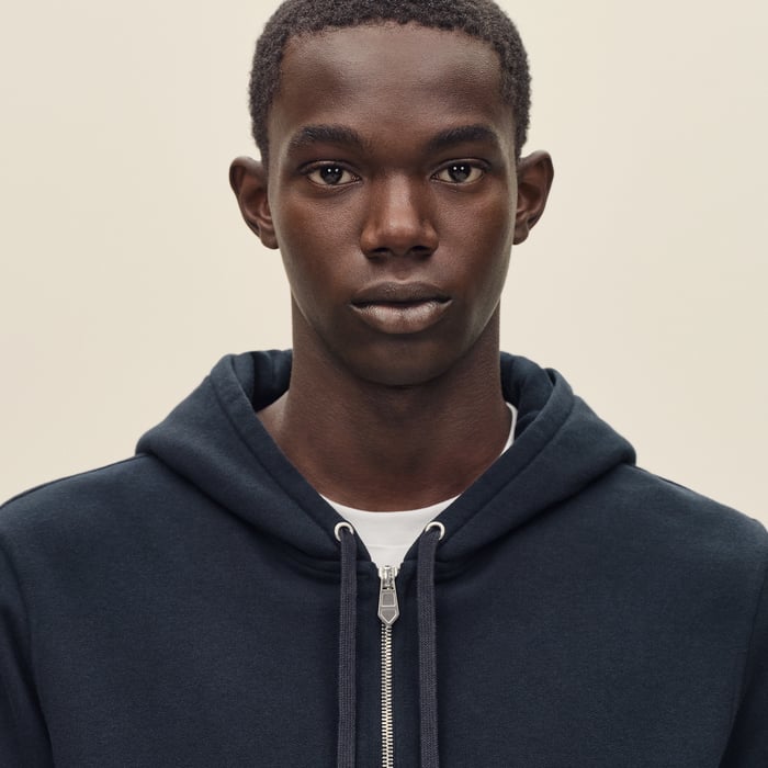 Marine "Ex-libris" Zipped Hooded Sweater