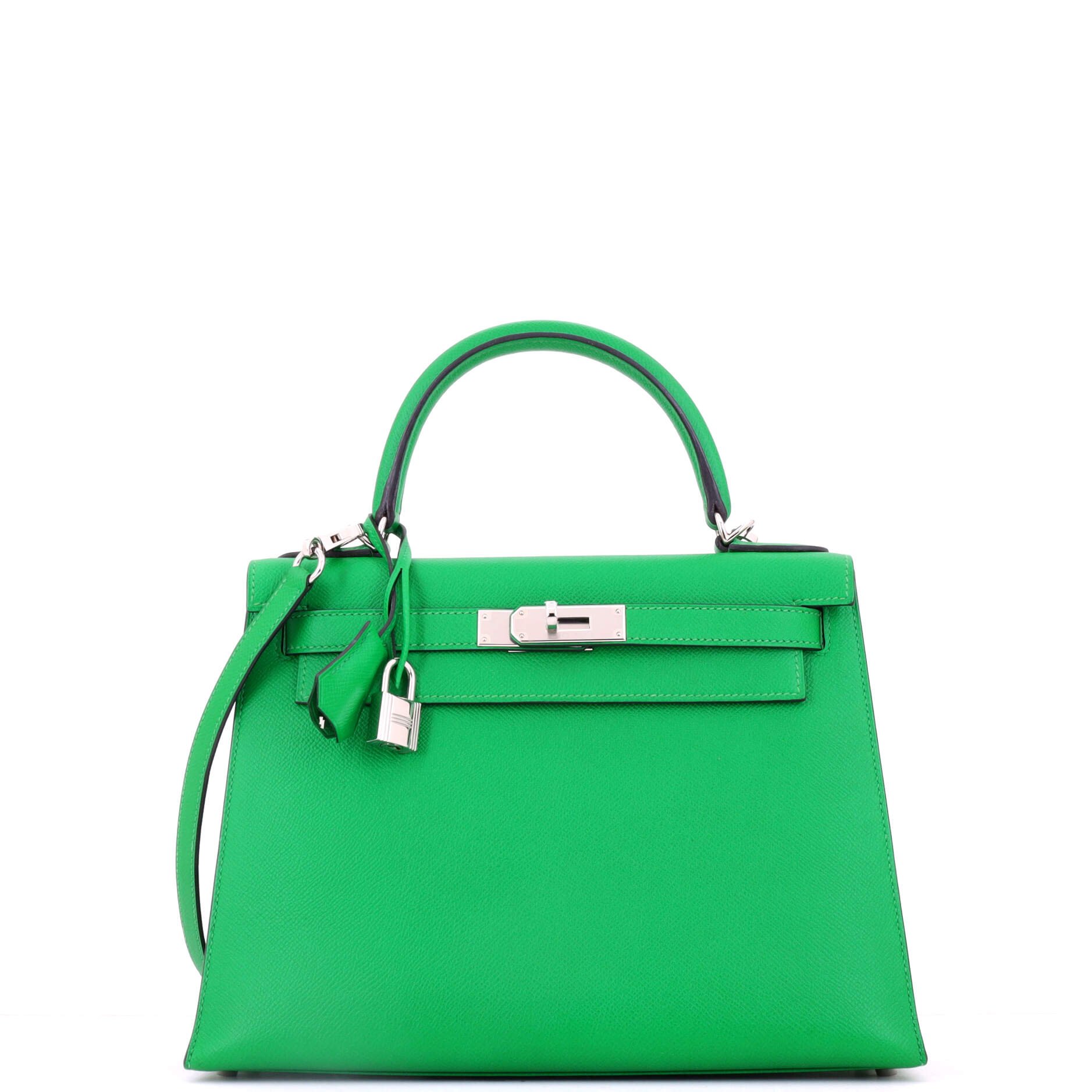 Kelly Handbag Bamboo Epsom with Palladium Hardware 28