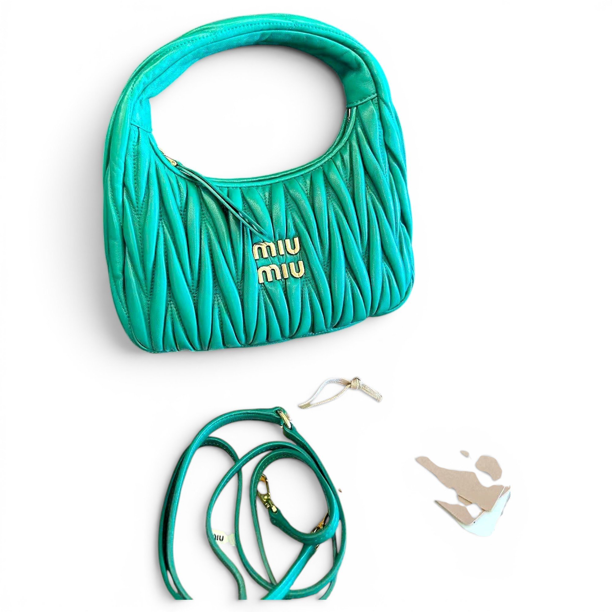 Miu Wander leather crossbody bag