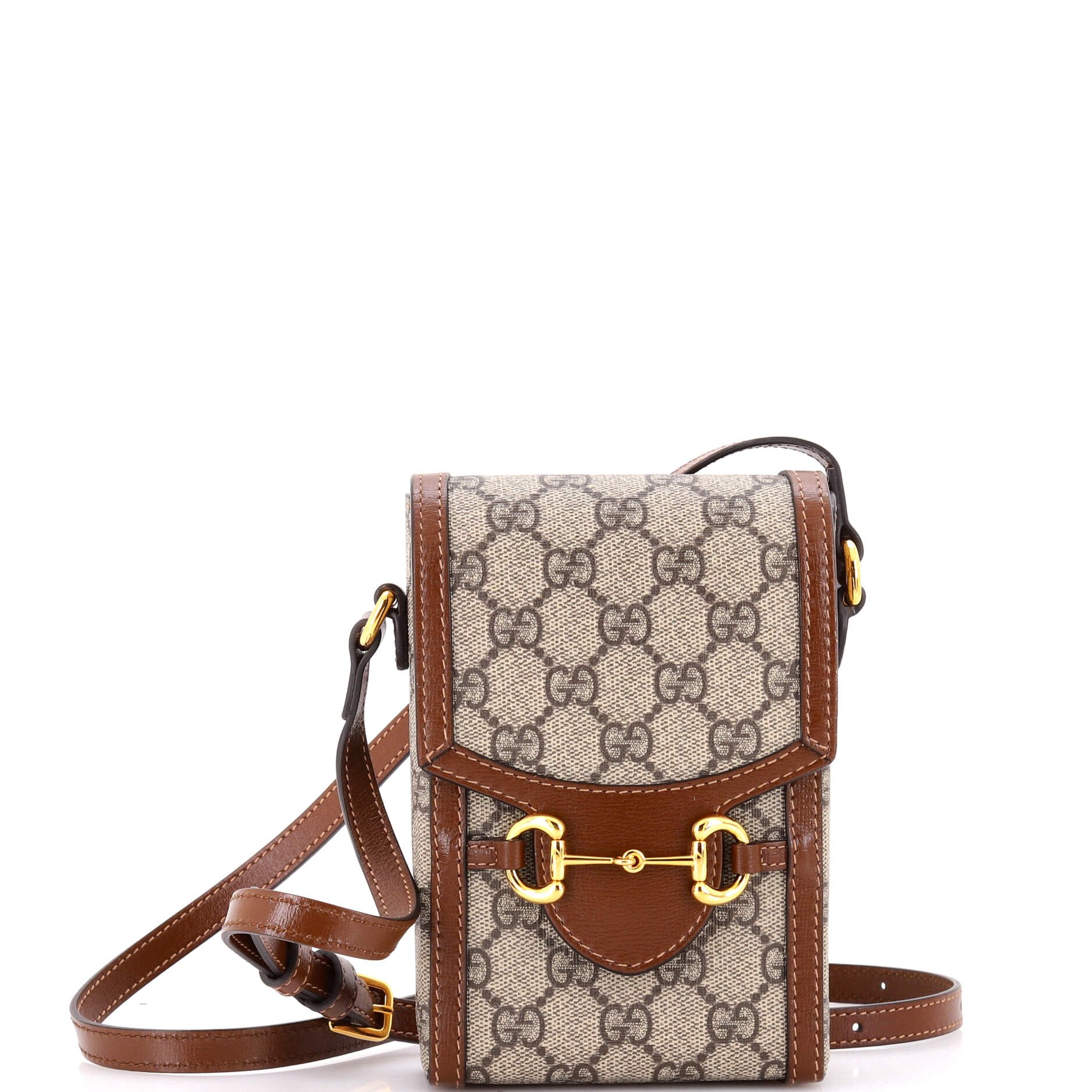 Gucci Horsebit 1955 Crossbody Bag GG Coated Canvas with Leather Mini