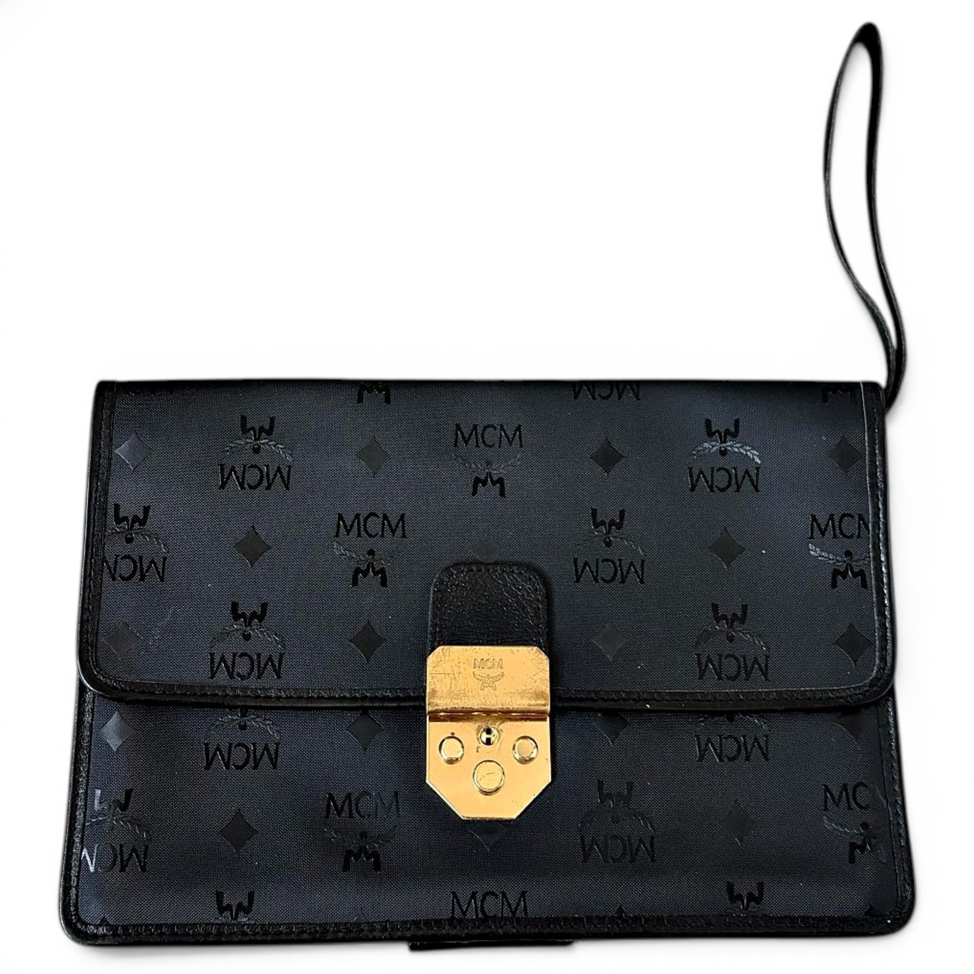 Leather clutch bag