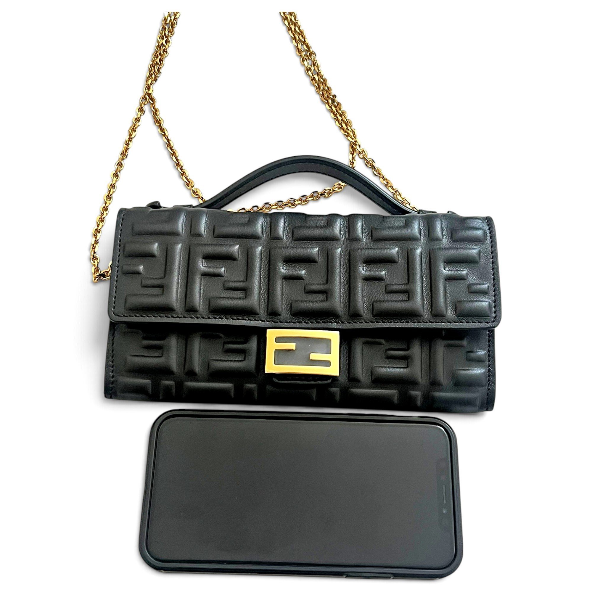 Leather clutch bag