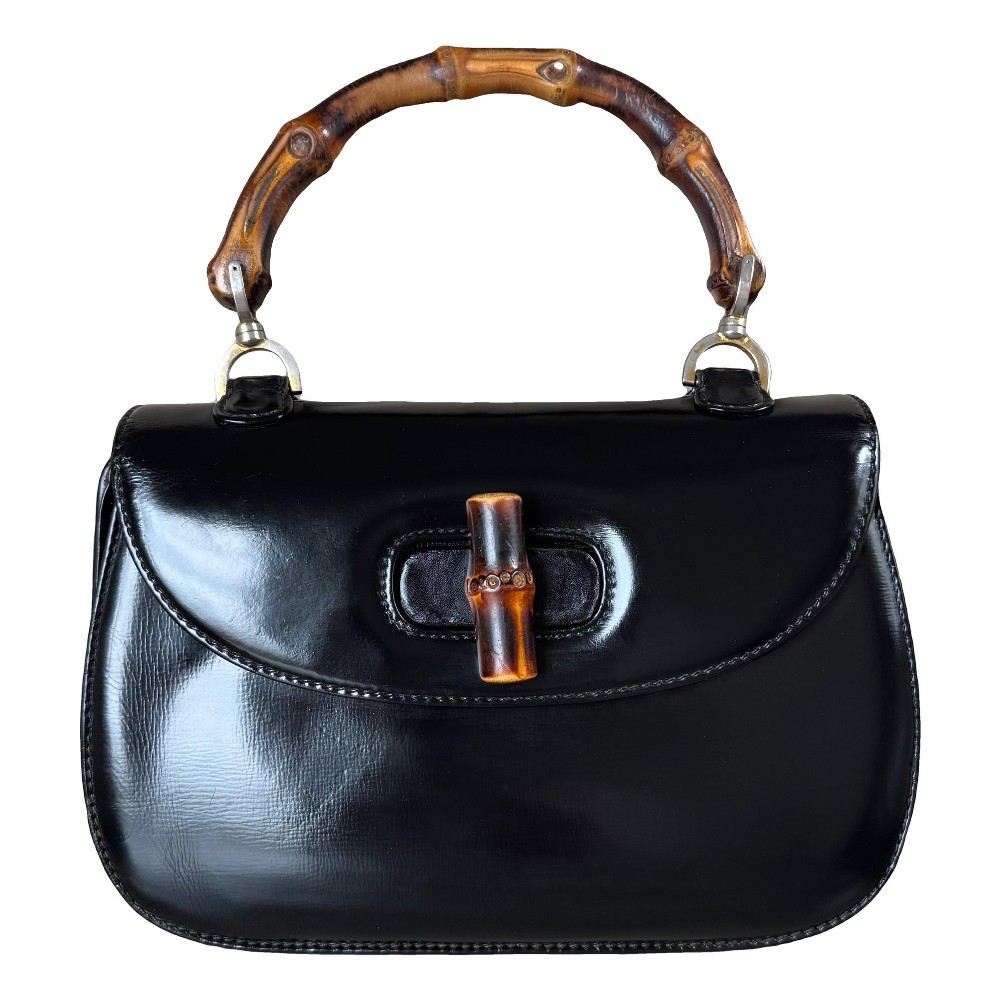 Convertible Bamboo Top Handle leather handbag