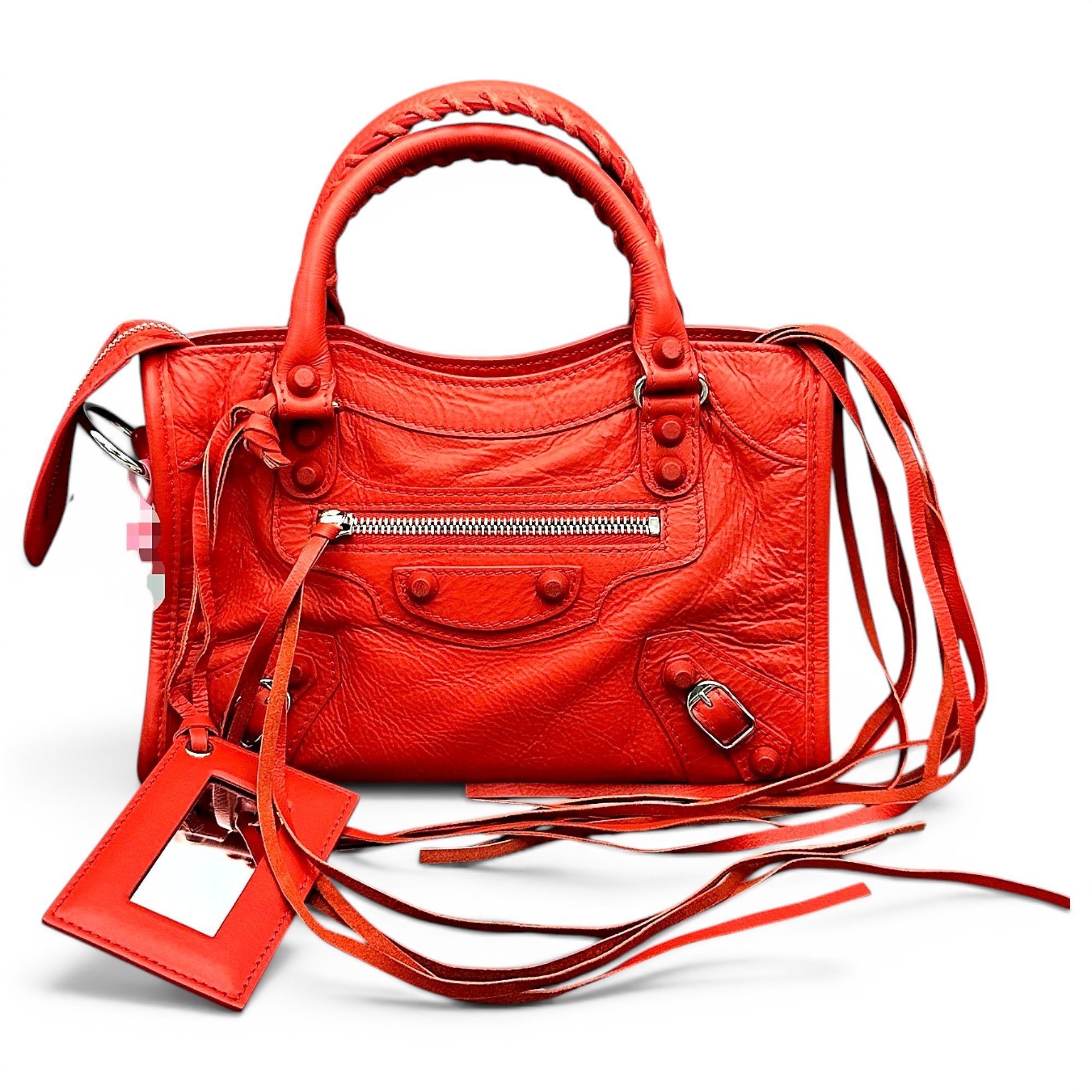 City leather handbag
