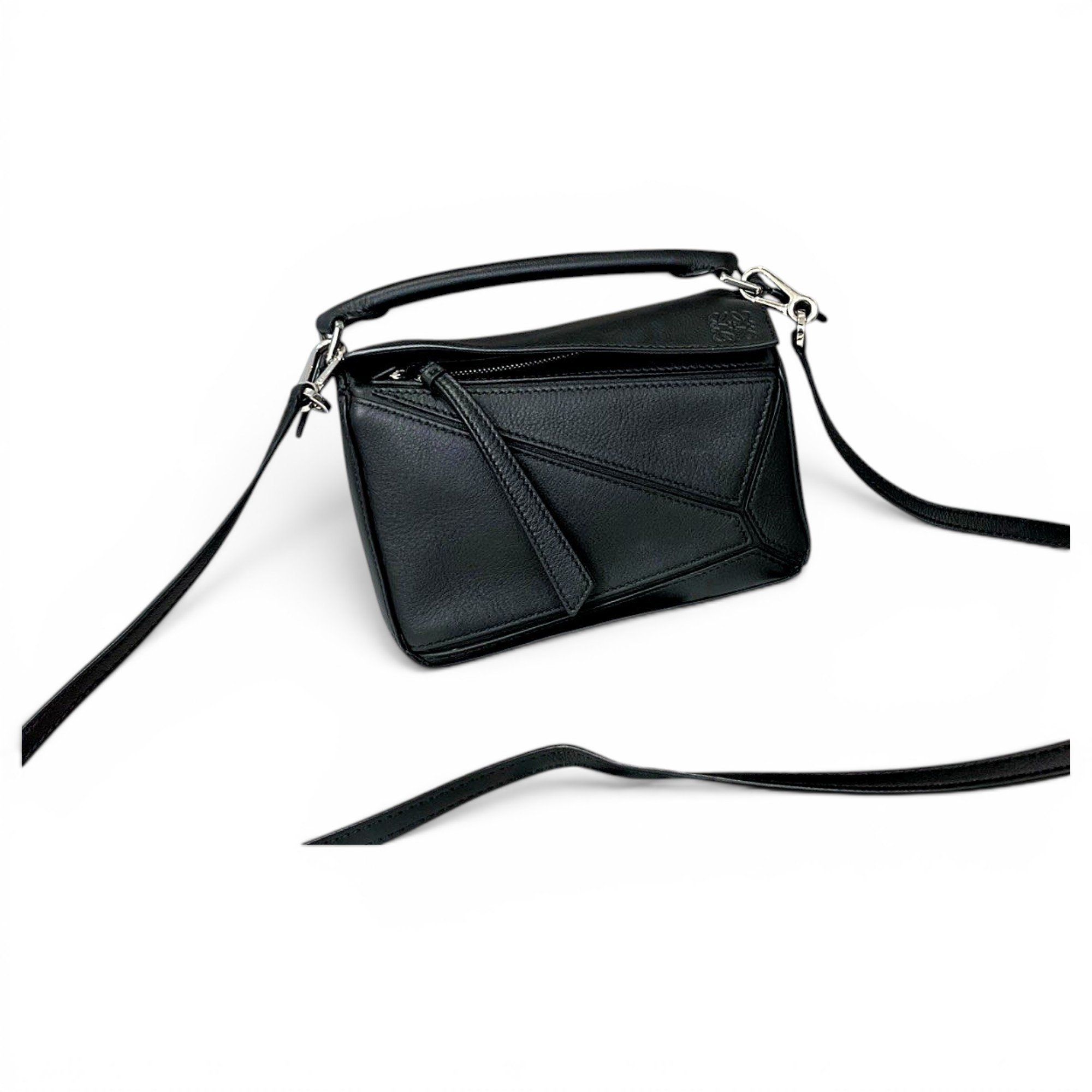 Puzzle leather handbag