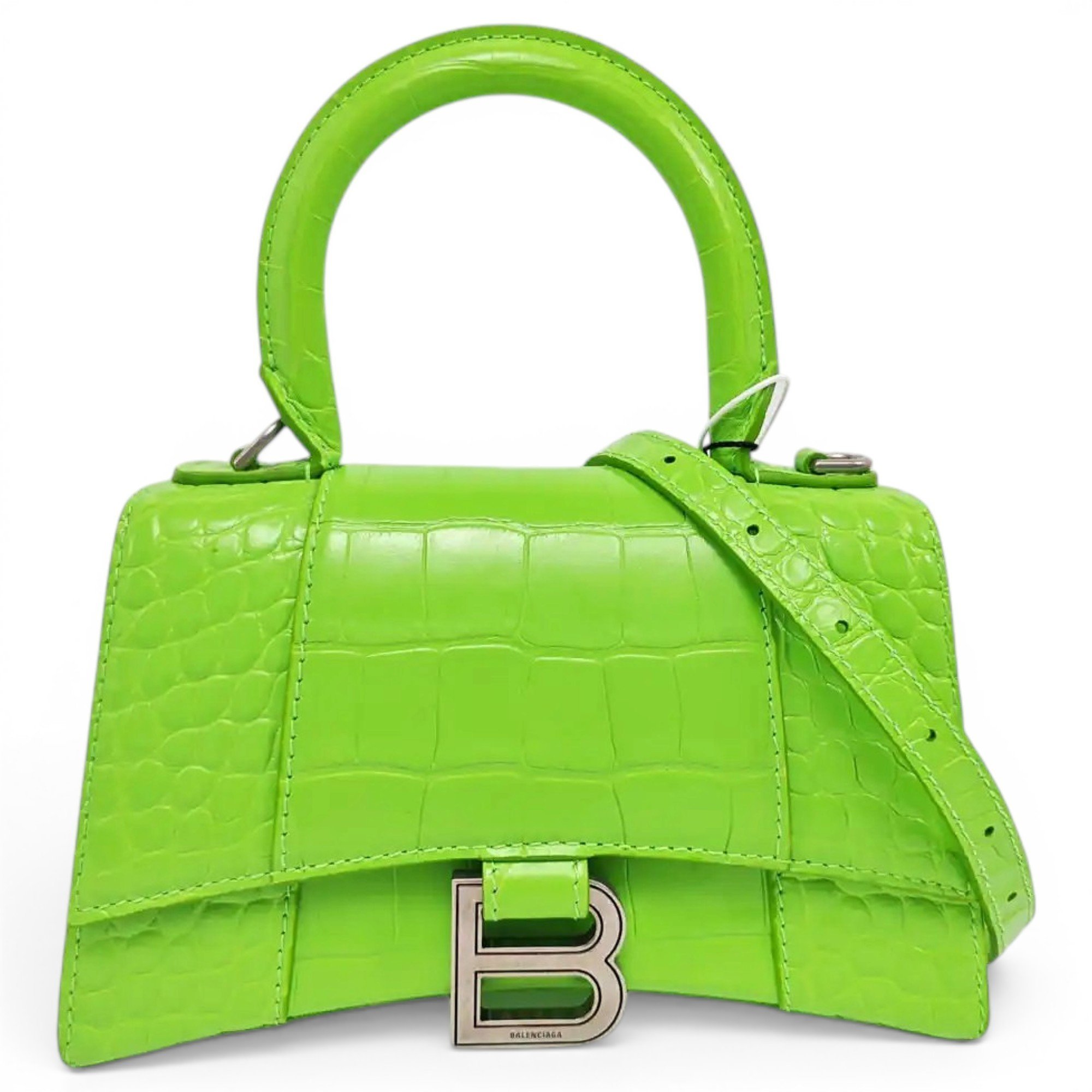 Hourglass leather handbag