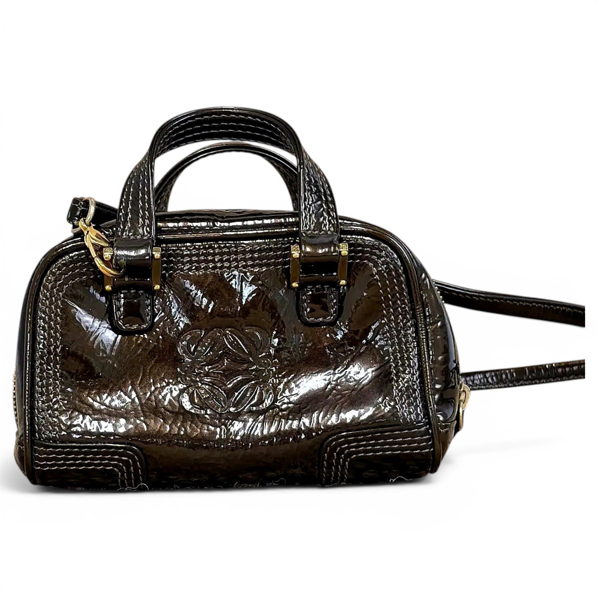Amazona patent leather handbag