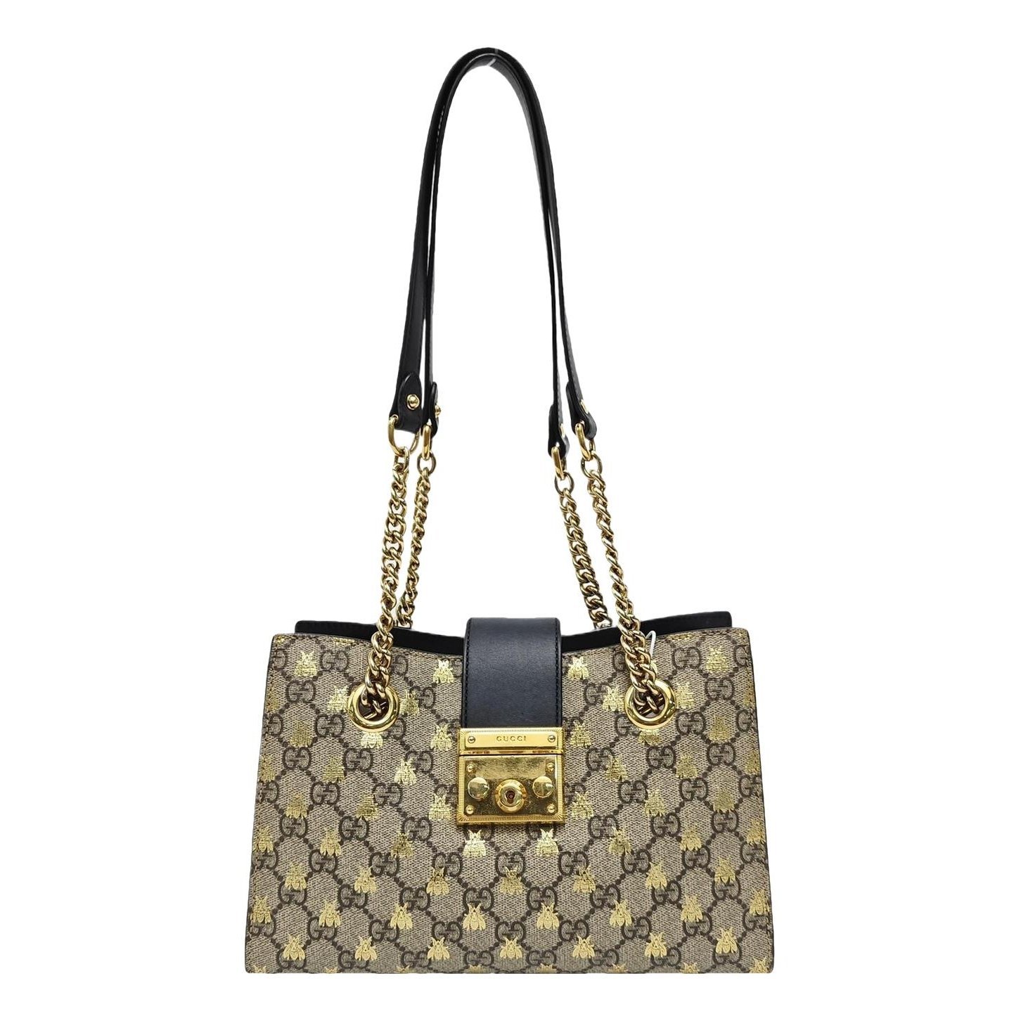 Padlock leather handbag