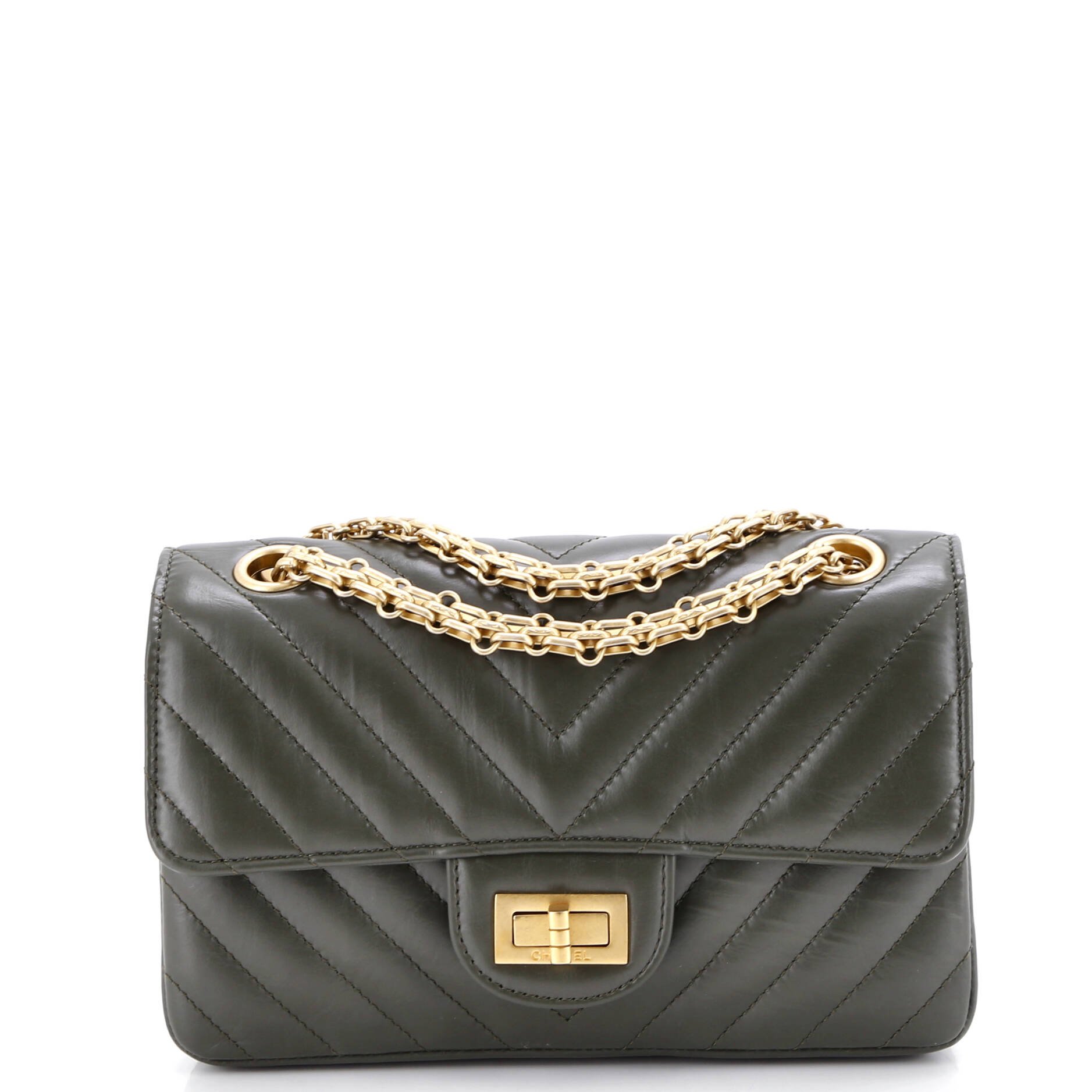 Chanel Reissue 2.55 Flap Bag Chevron Aged Calfskin Mini
