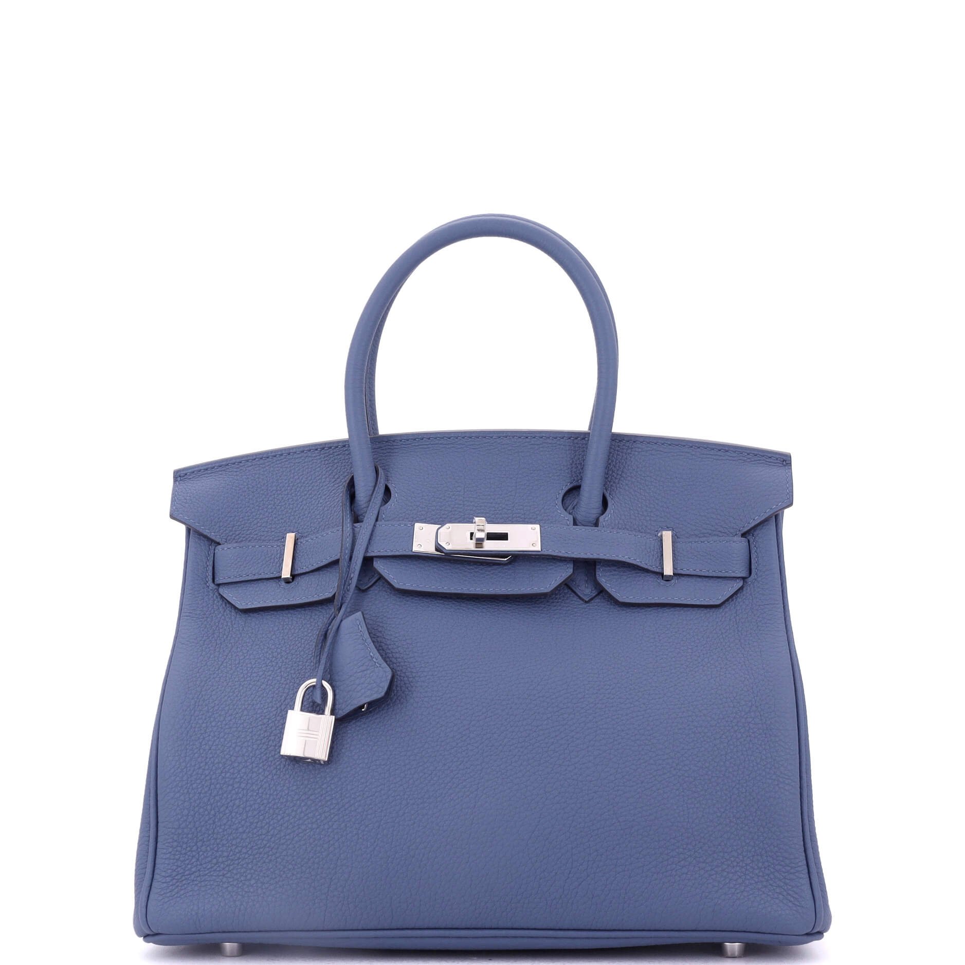 Hermes Birkin Handbag Bleu Brighton Togo with Palladium Hardware 30