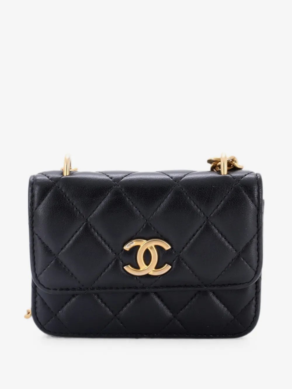 Sweet Camellia Flap Clutch with Chain Quilted Lambskin Mini crossbody bag