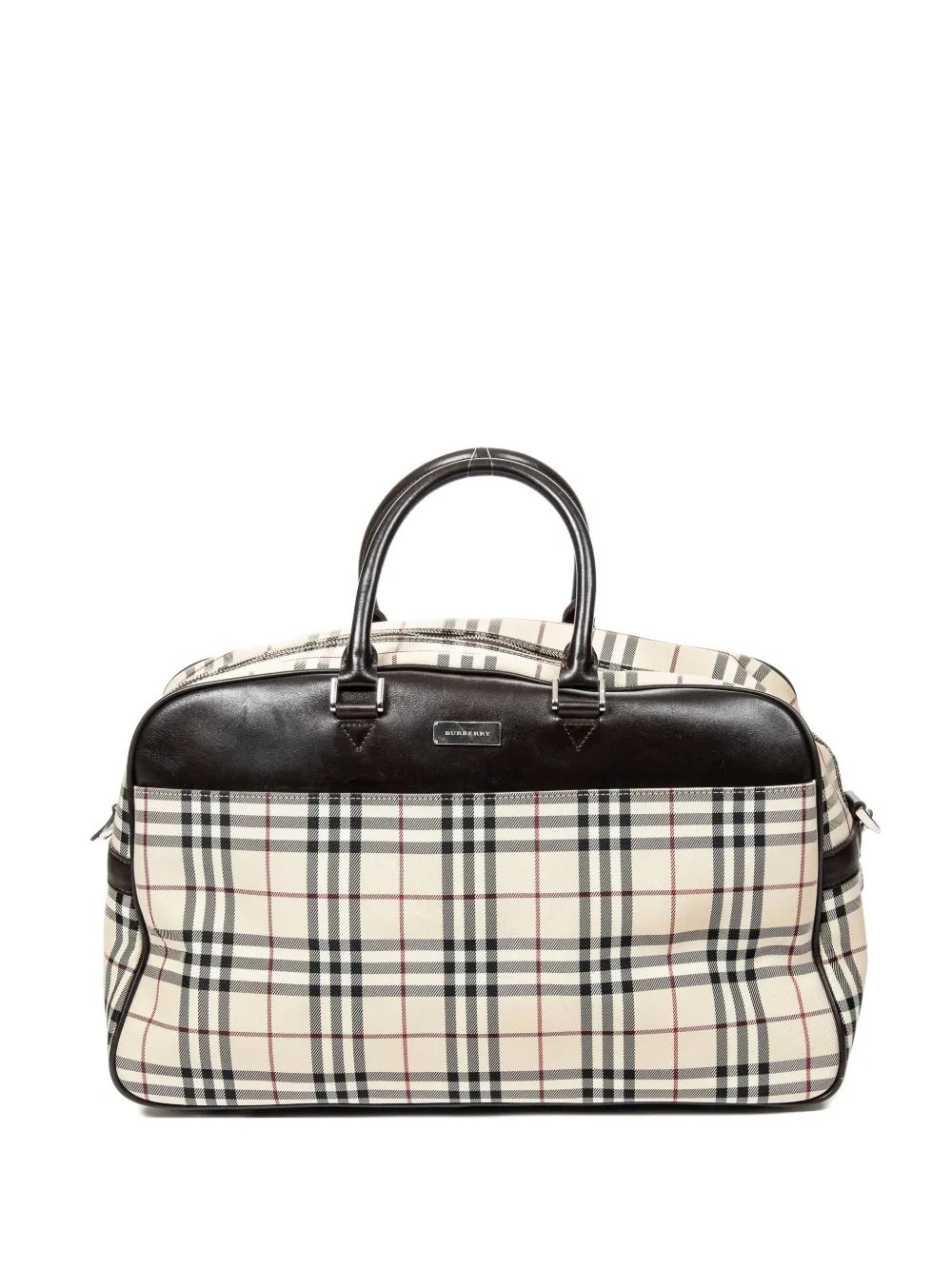 2000s check-pattern leather-trimmed bag