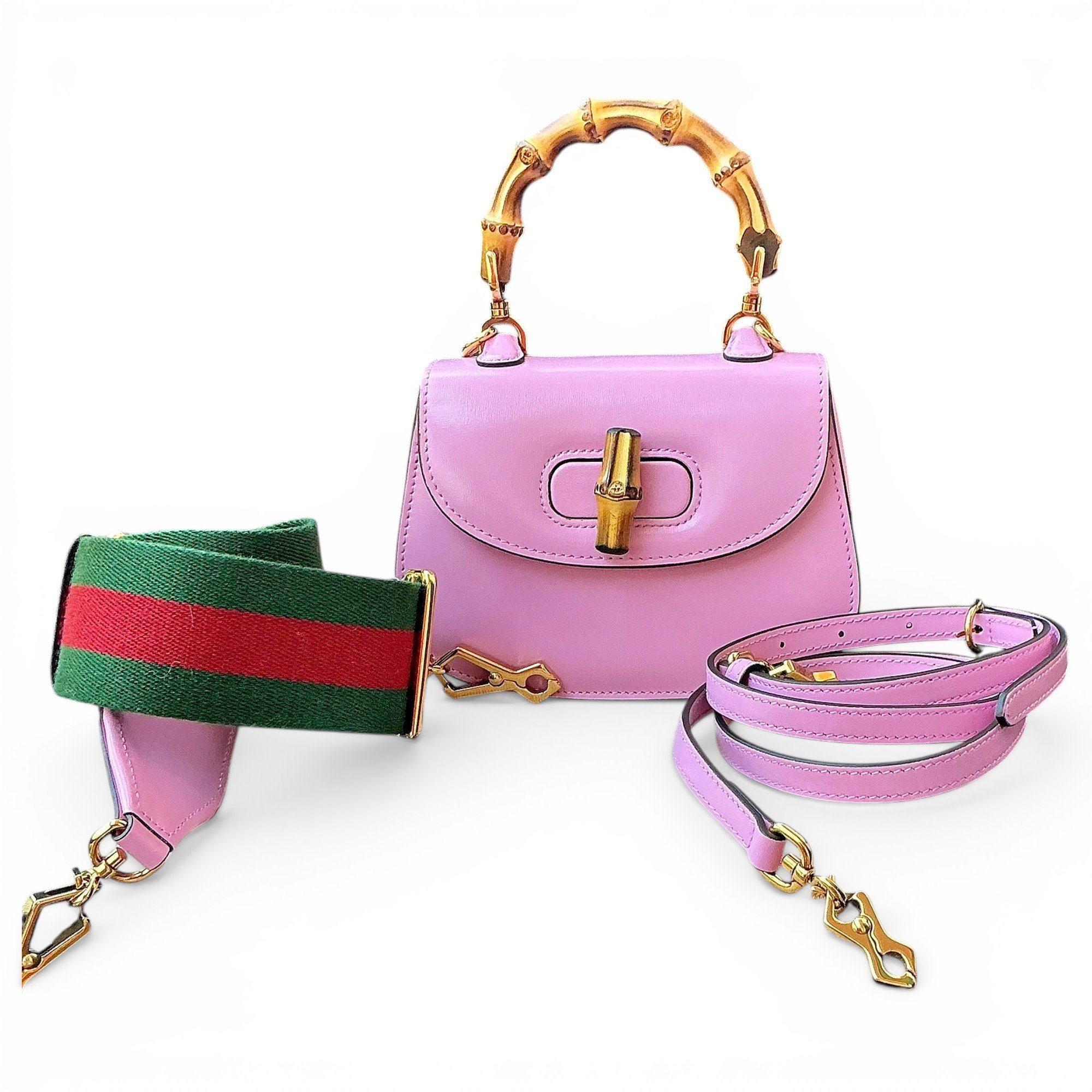 Convertible Bamboo Top Handle leather handbag