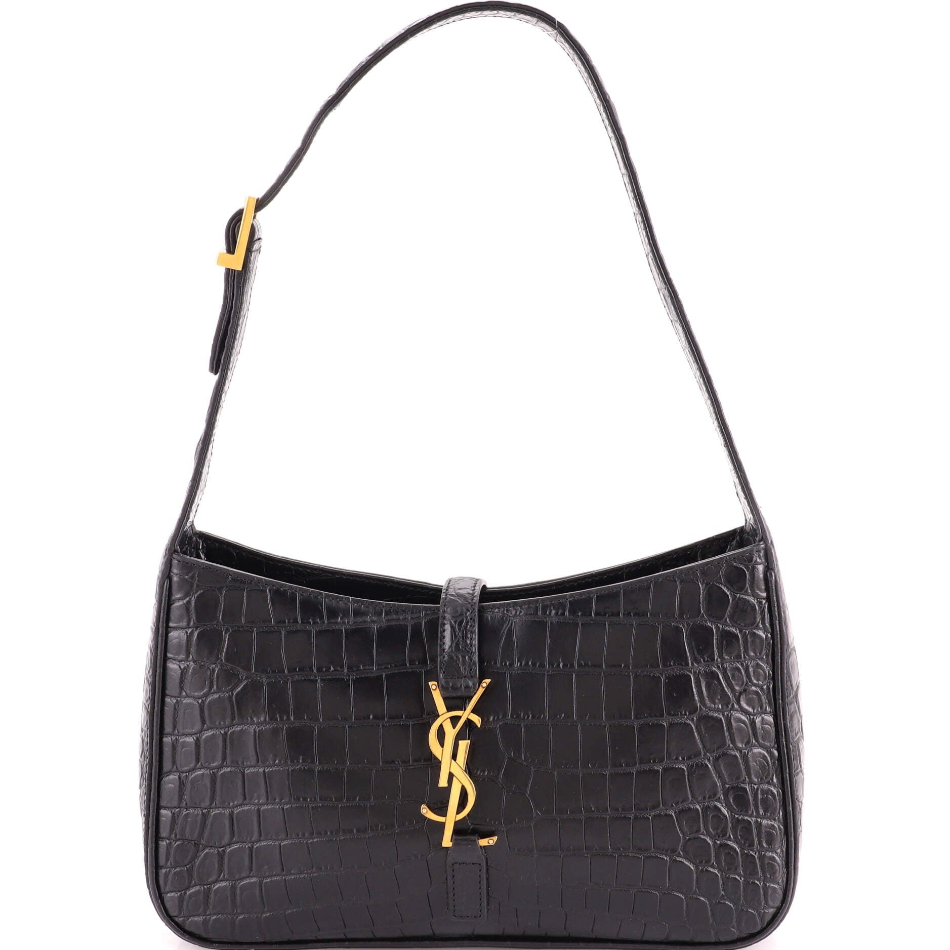 Le 5 a 7 Hobo Crocodile Embossed Leather Small