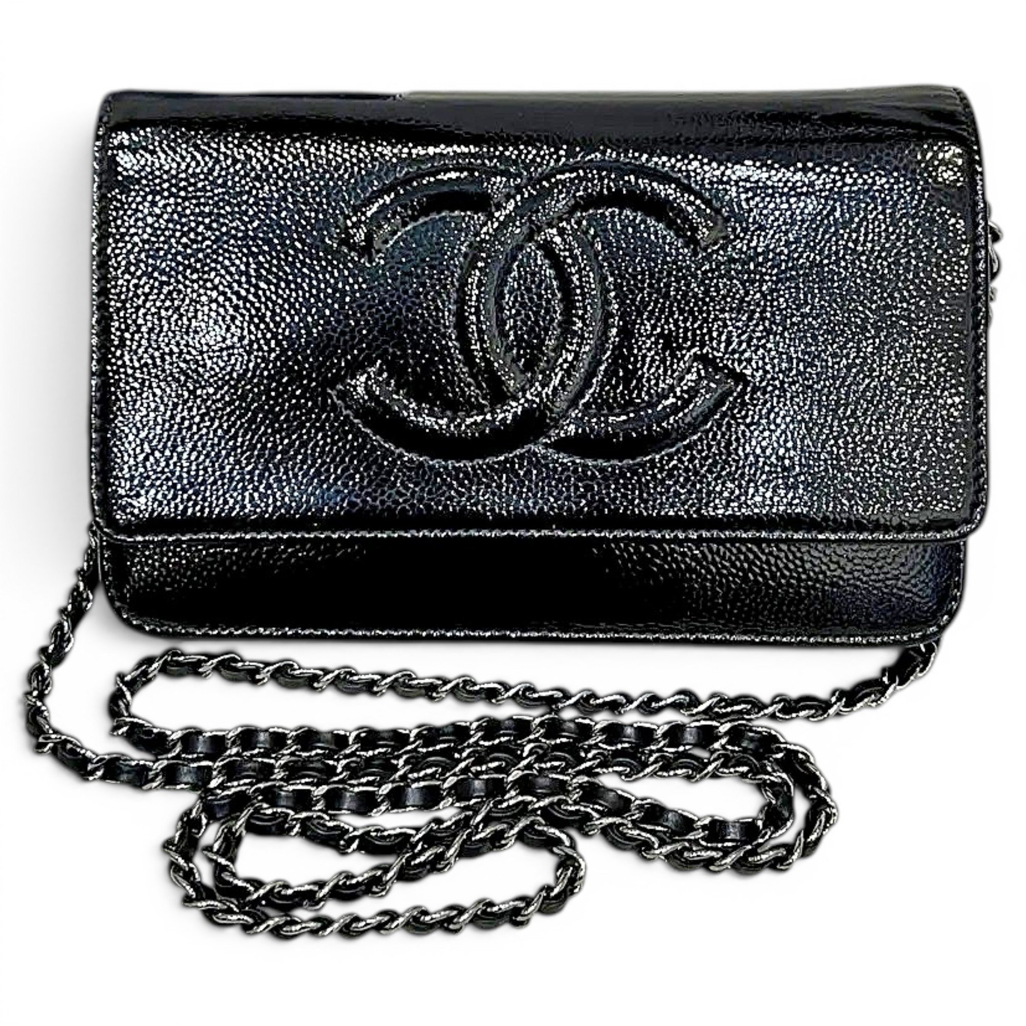 Wallet On Chain Double C leather crossbody bag