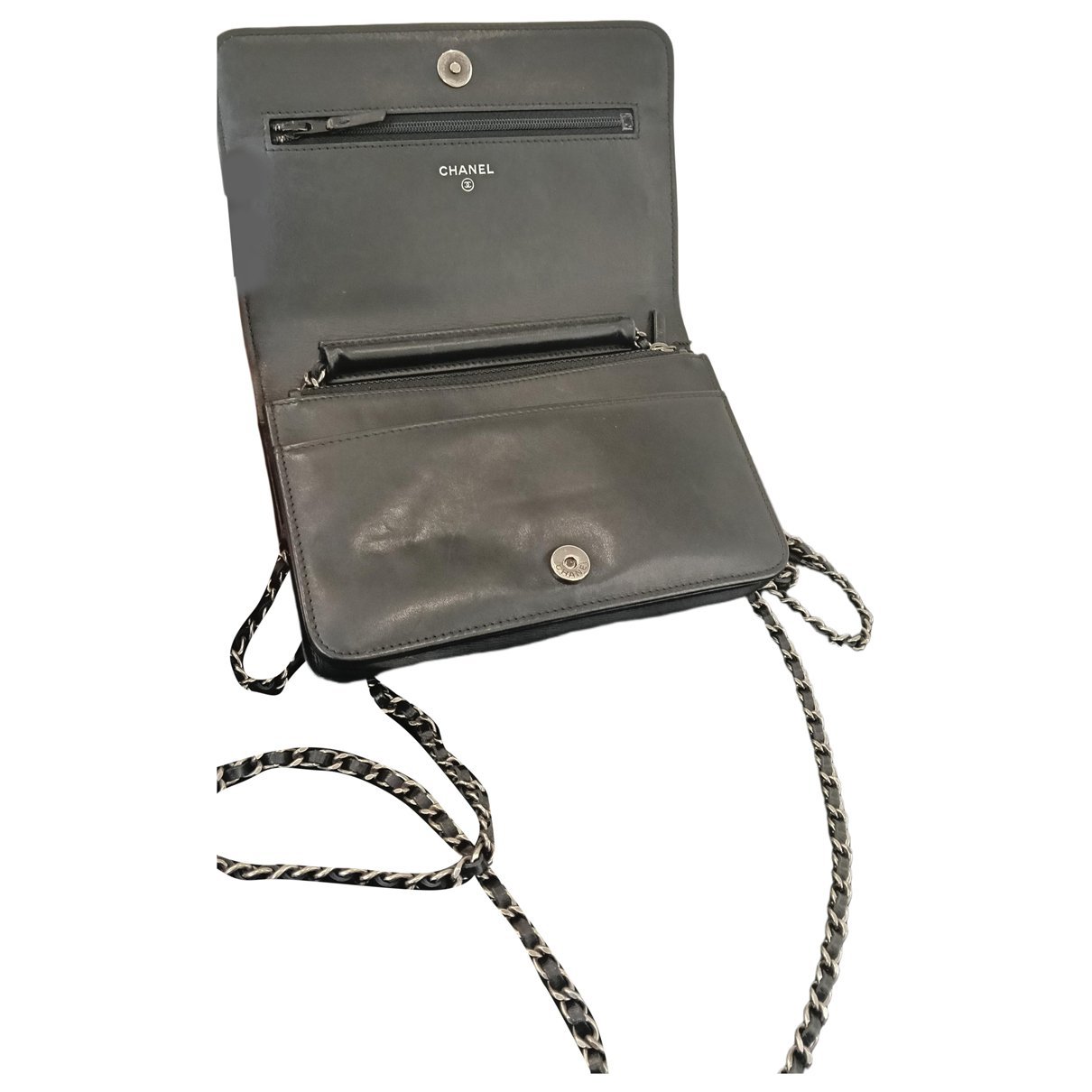 Leather clutch bag