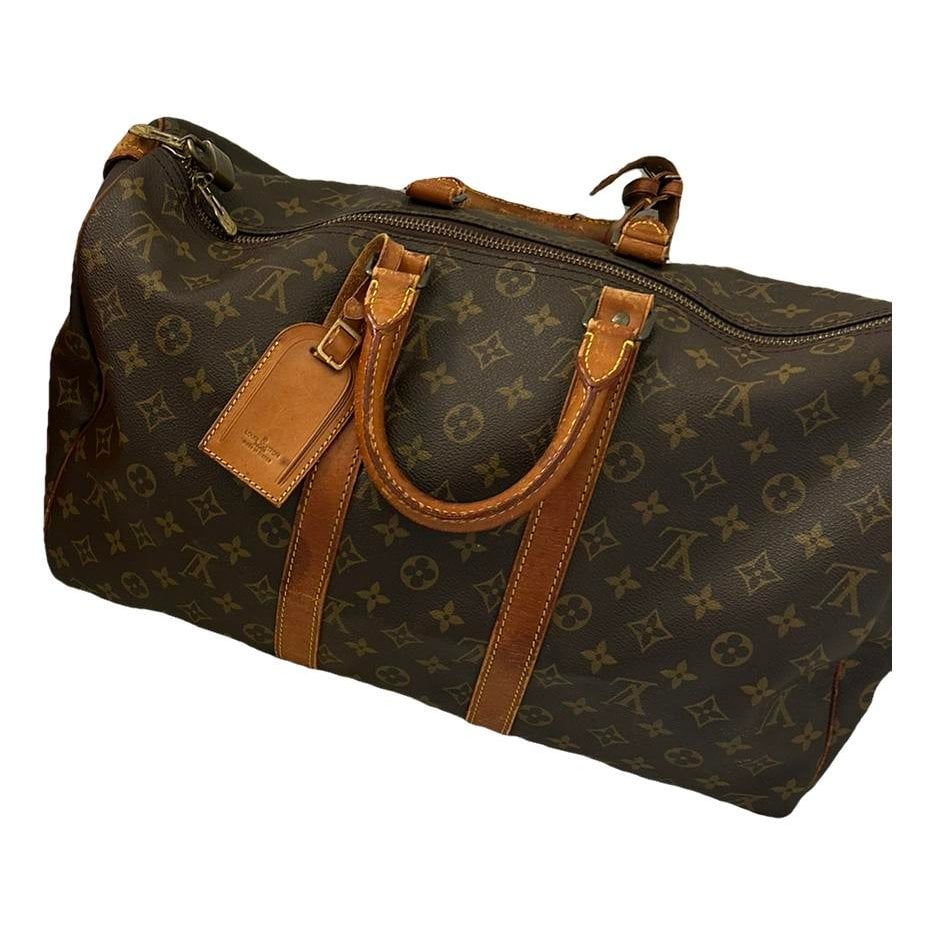 Keepall leather travel bag