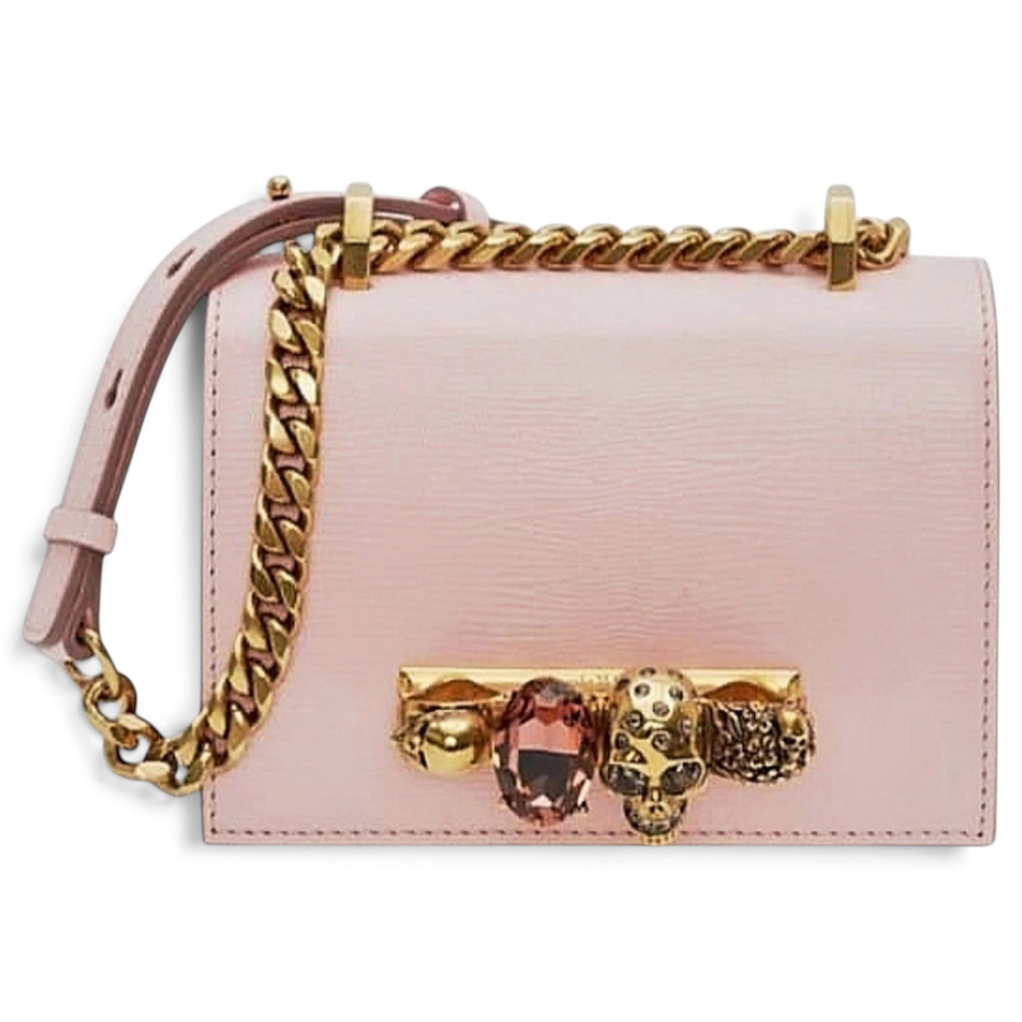 Skull leather crossbody bag