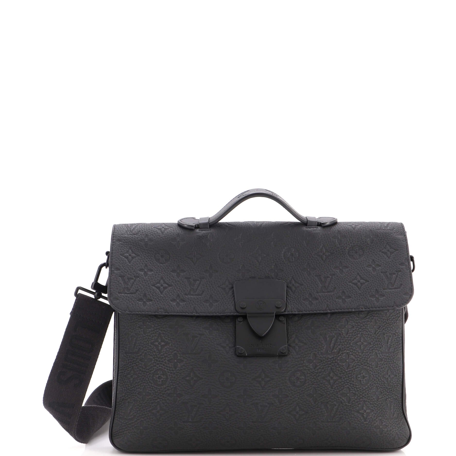 S Lock Briefcase Monogram Taurillon Leather