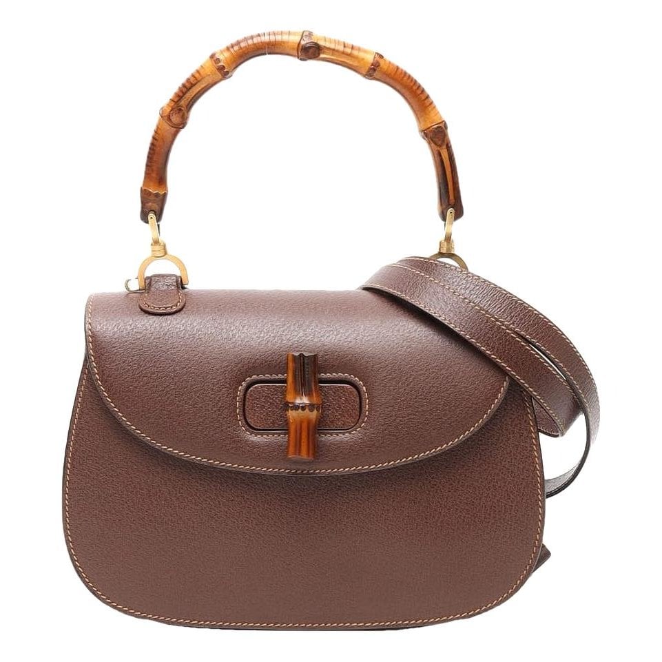 Bamboo Top Handle leather handbag