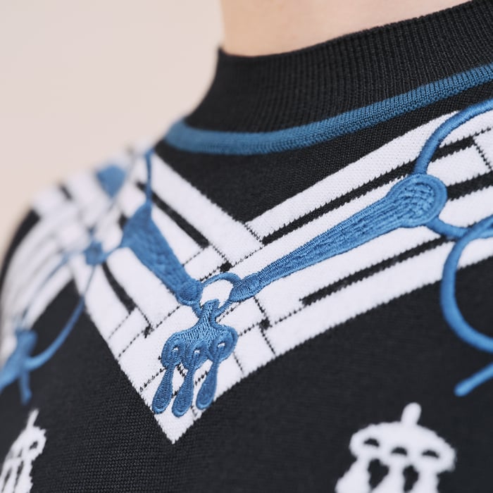 Noir "Mors a Jouets" Embroidered Long-sleeve Sweater