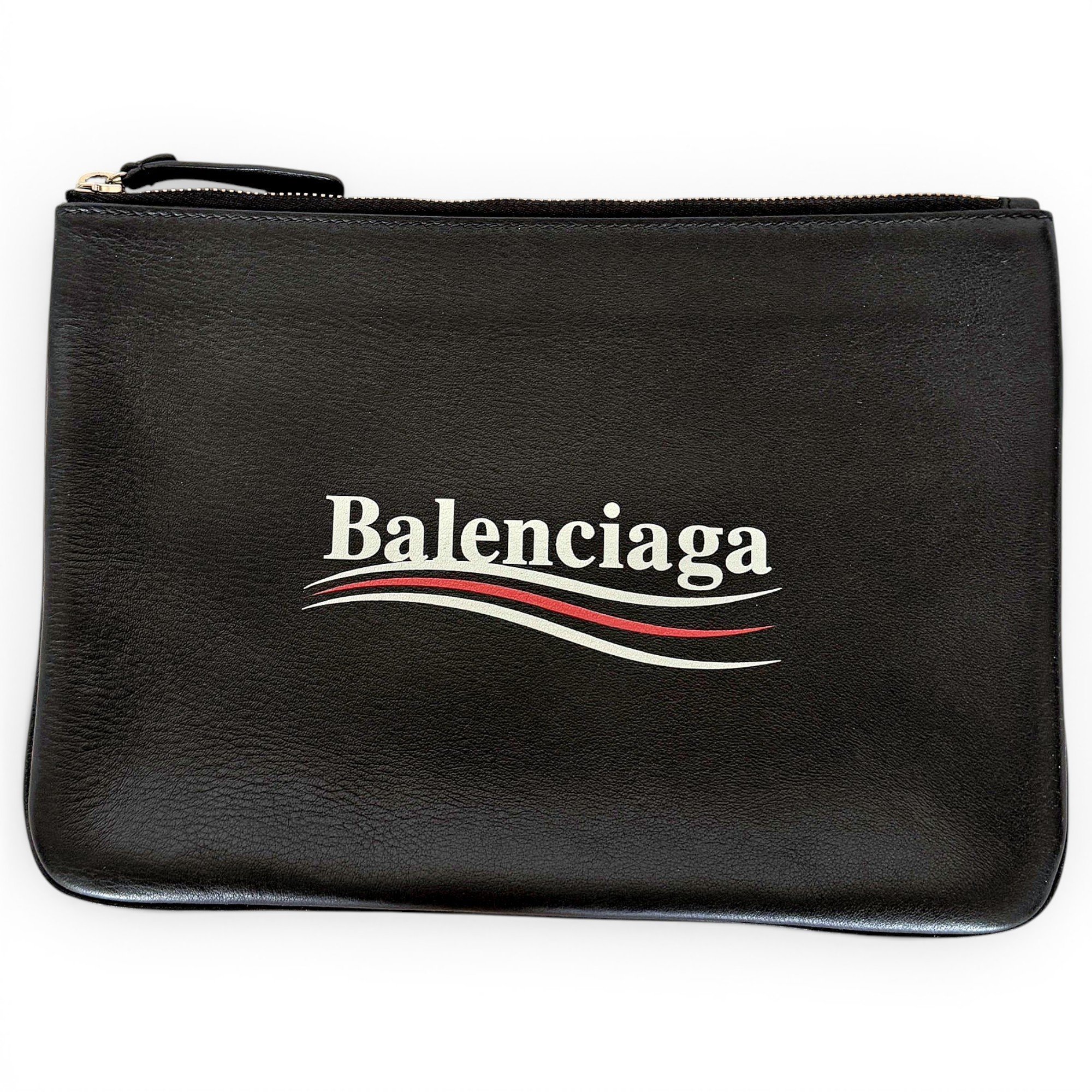 Leather clutch bag