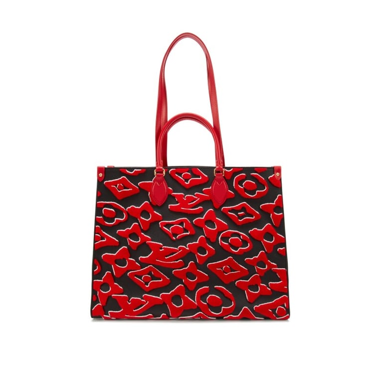 Louis Vuitton Red, White, and Black Tufted Monogram Canvas LVxUF OnTheGo GM Gold Hardware, 2020