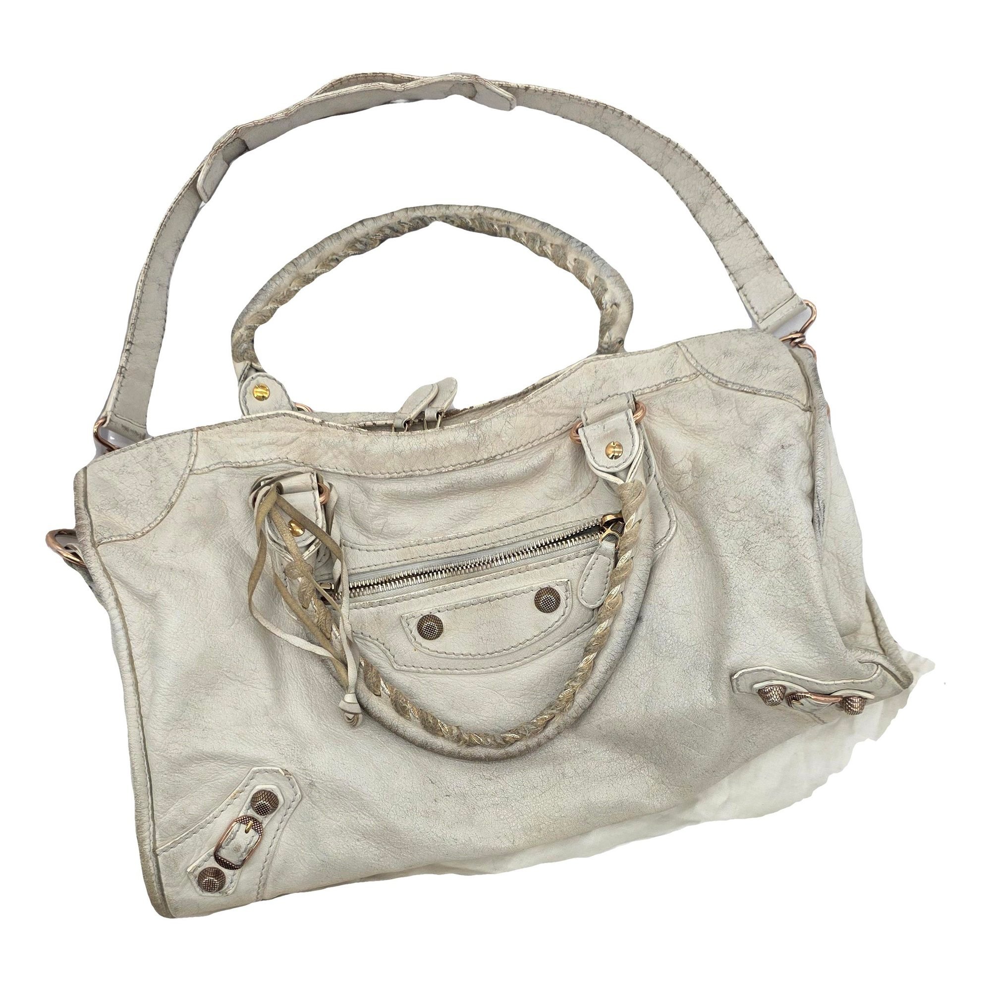 City leather handbag