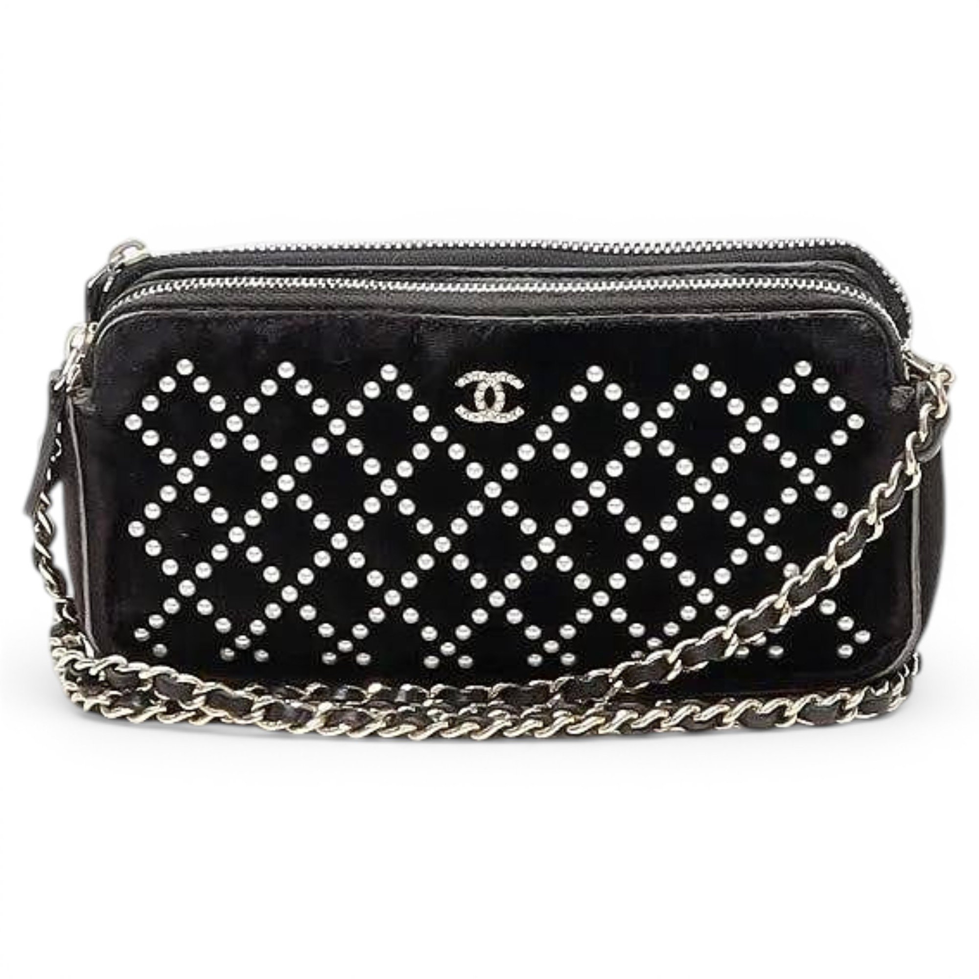 Wallet On Chain velvet crossbody bag
