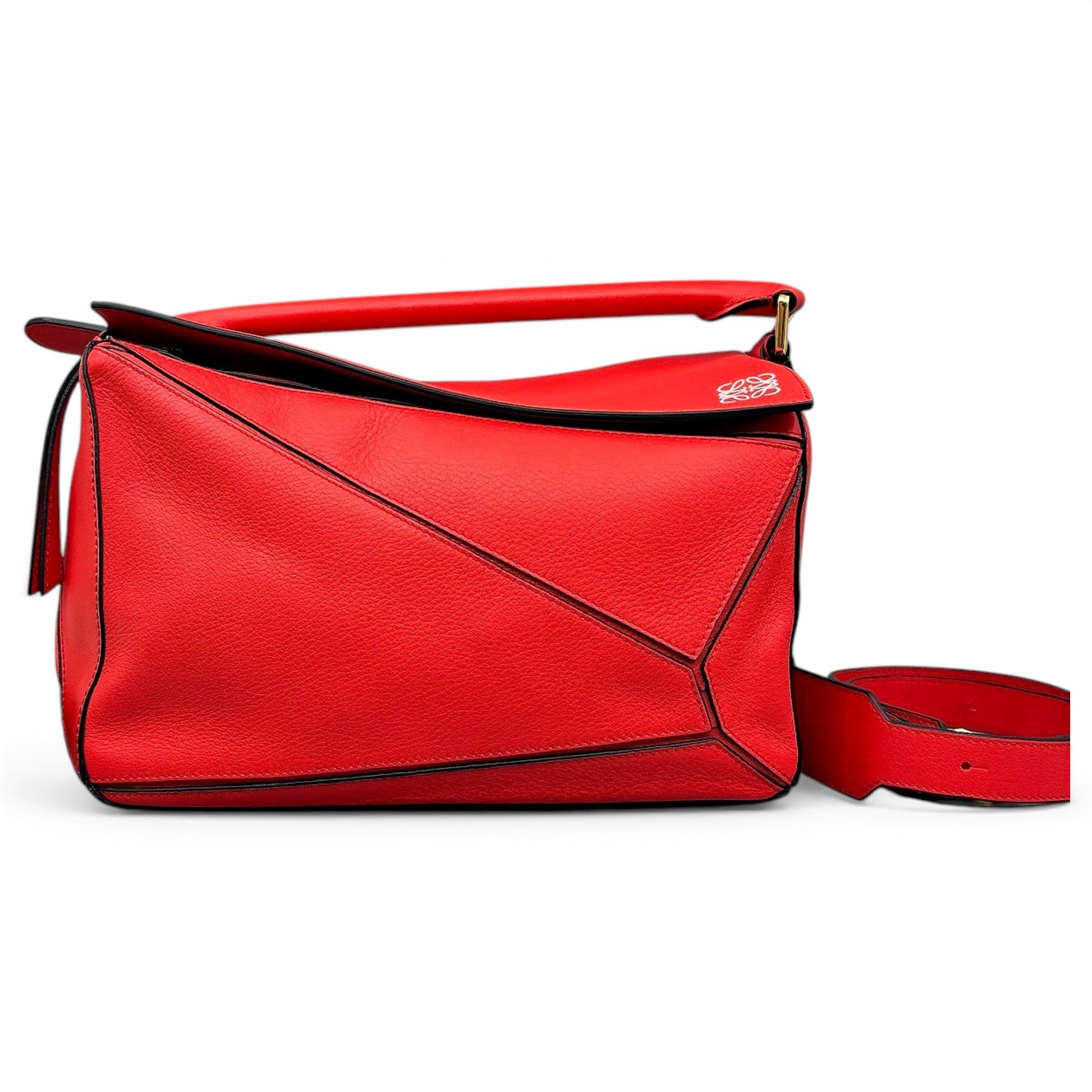 Puzzle leather handbag