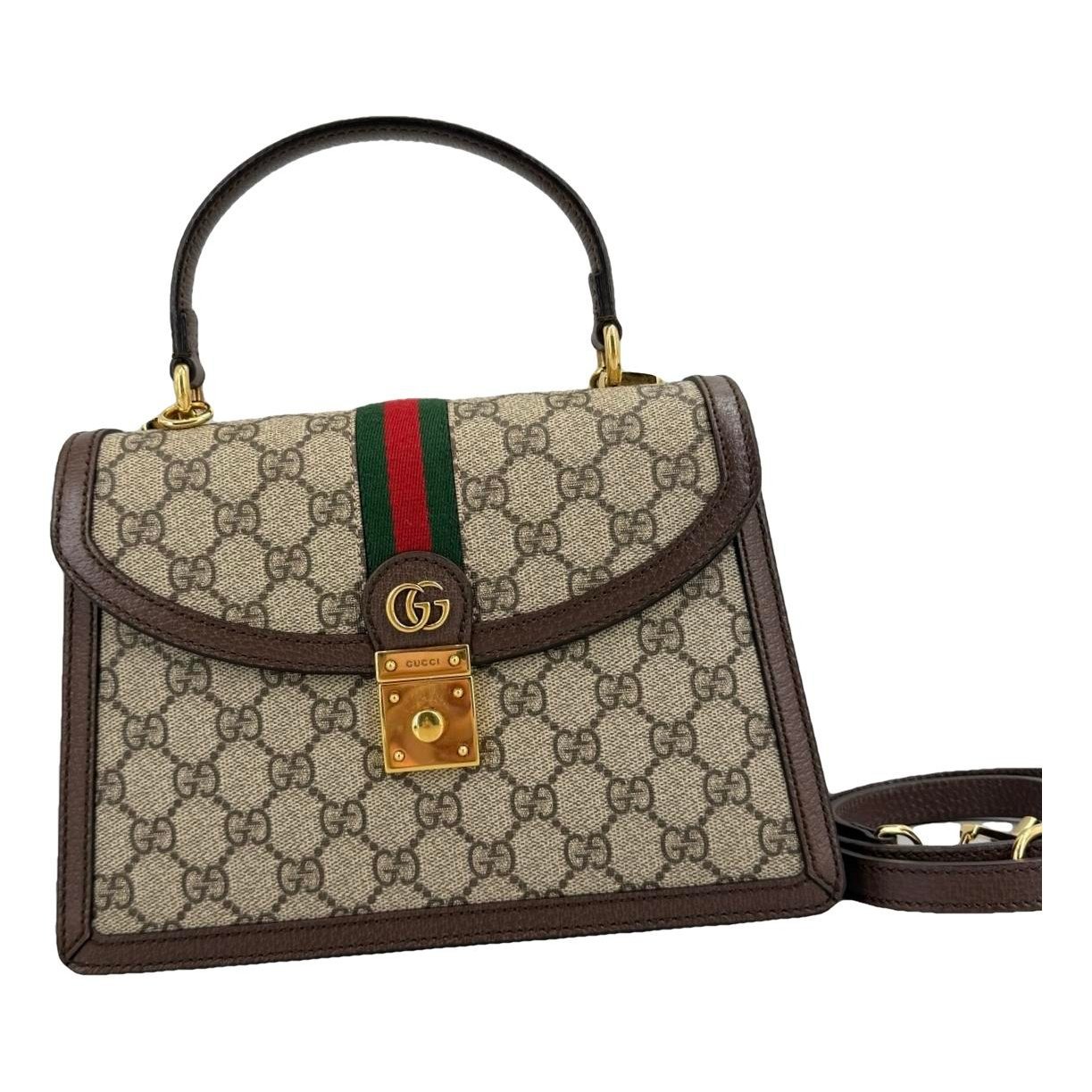 Ophidia Flap Top Handle leather handbag