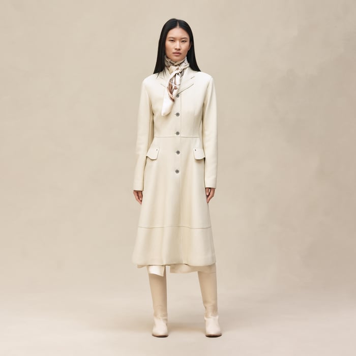 Blanc Camarguais Equestrian Leather Coat