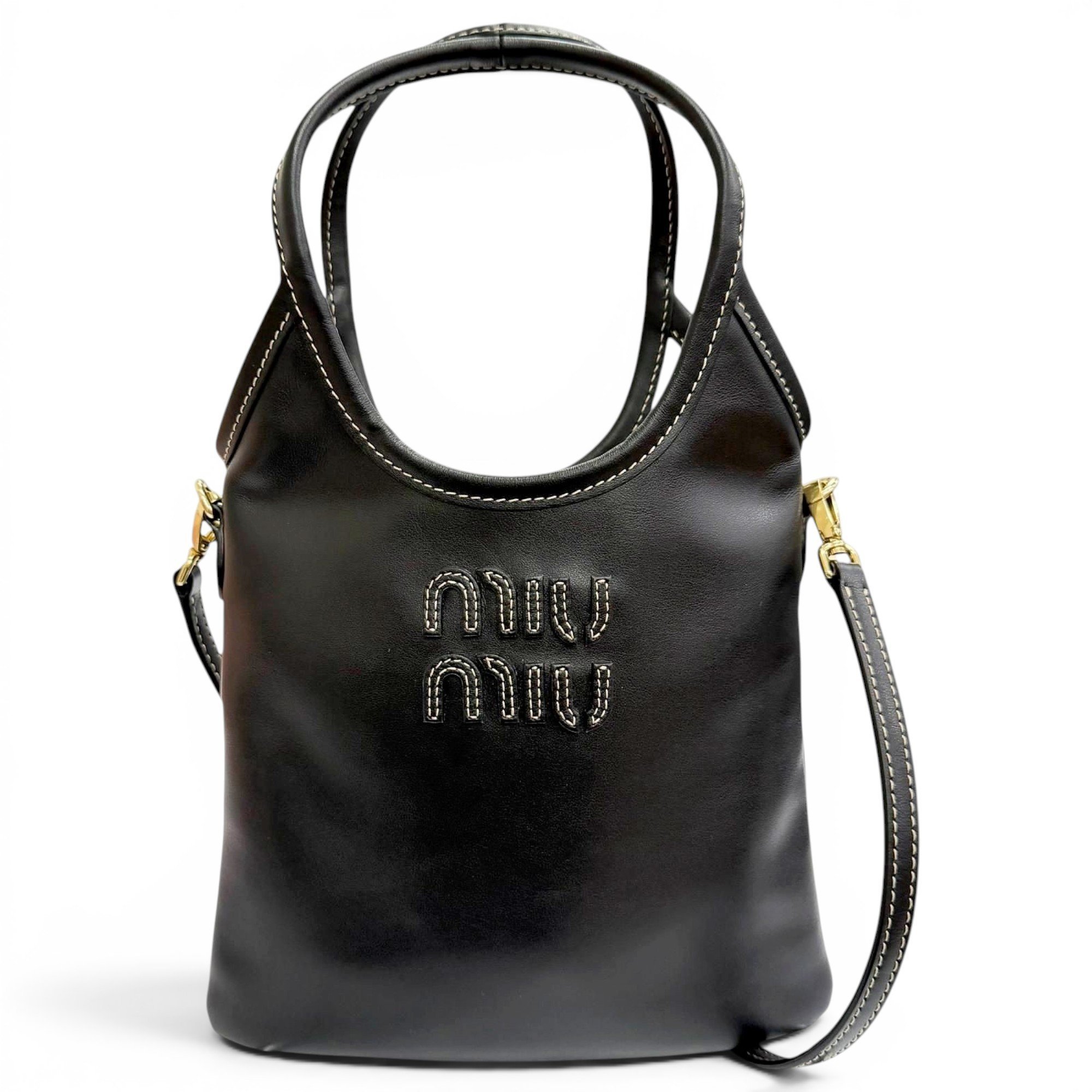 Miu Logo leather handbag