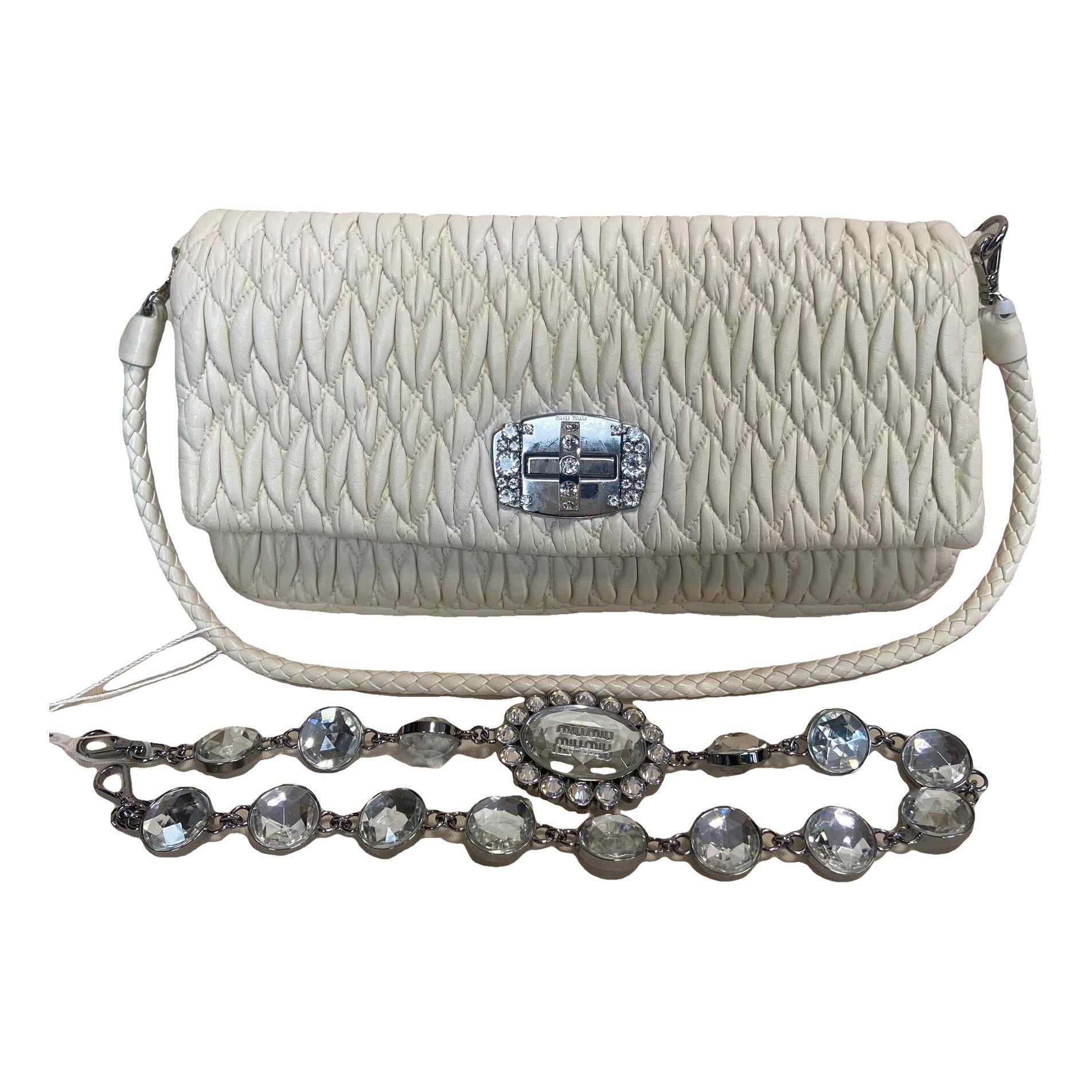 Miu Miu Miu Crystal leather handbag