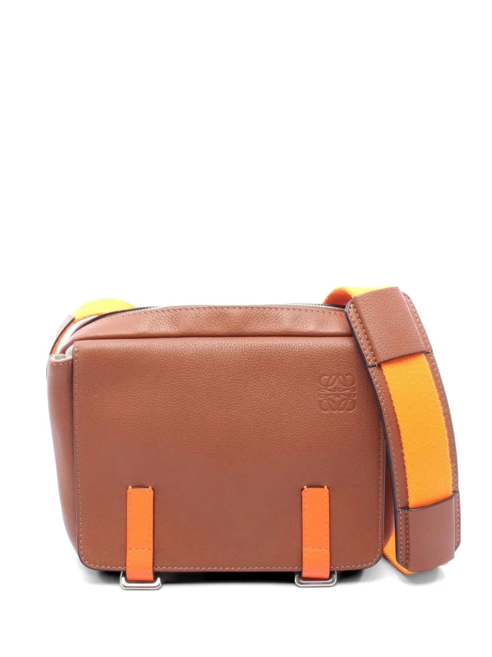 Military leather messenger bag