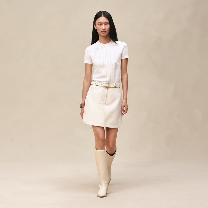Blanc Nacre "Etriers Remix" Short-sleeve Sweater