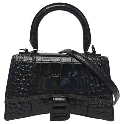 Hourglass leather handbag
